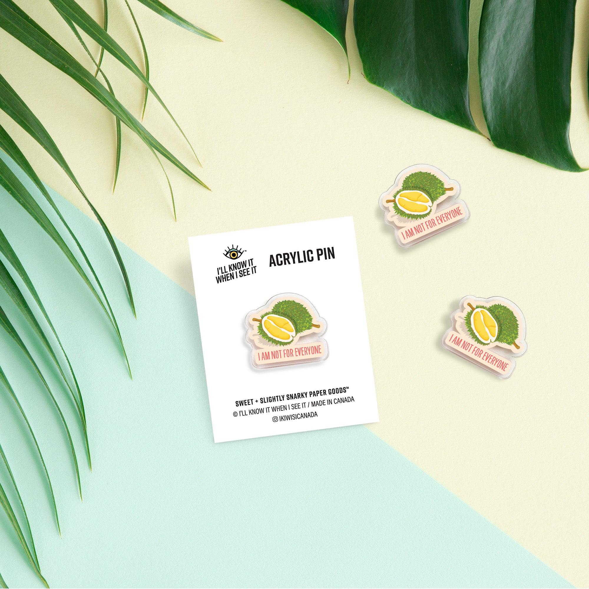 Durian acrylic pin