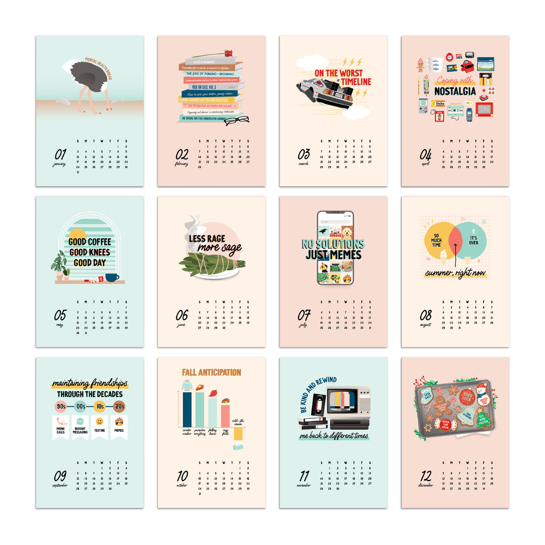 Sweet + slightly snarky 2027 desktop calendar by I&