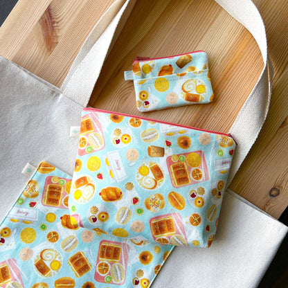 Chinese bakery coin purse with matching zipper pouch and tote bag by I&