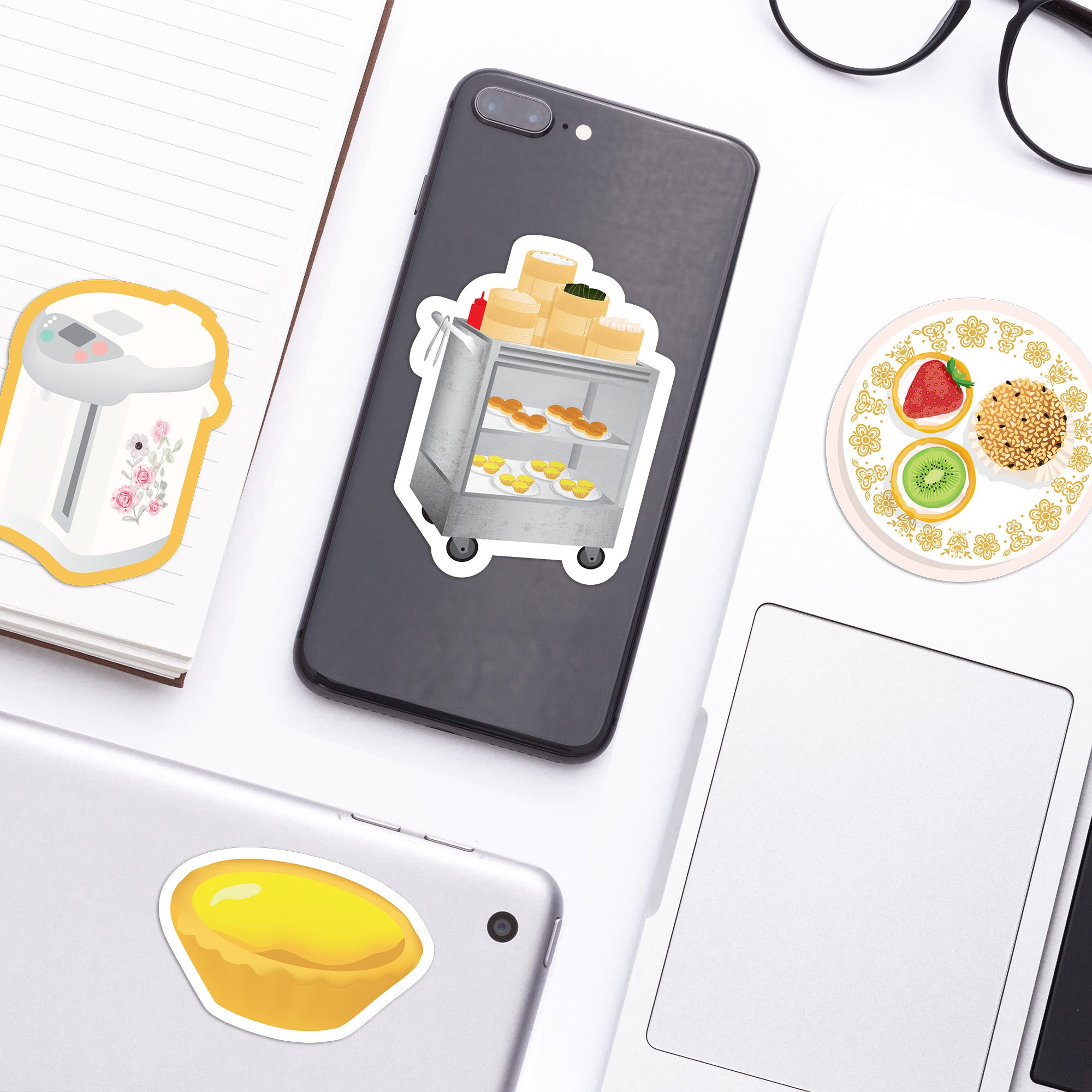 Dim sum cart vinyl sticker