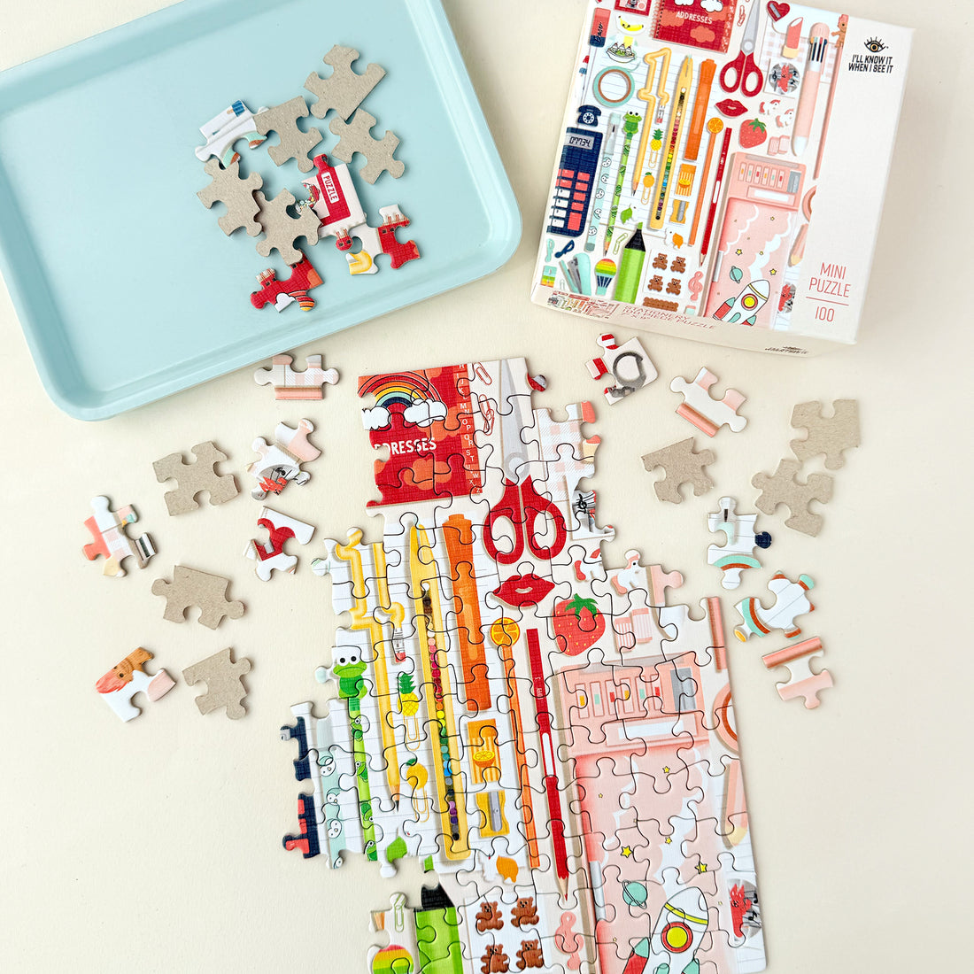 Retro stationery mini 100 piece jigsaw puzzle by I&