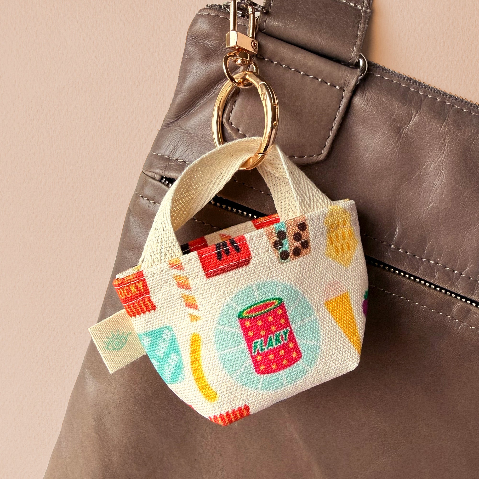 Sweets + snacks mini tote keychain by I&