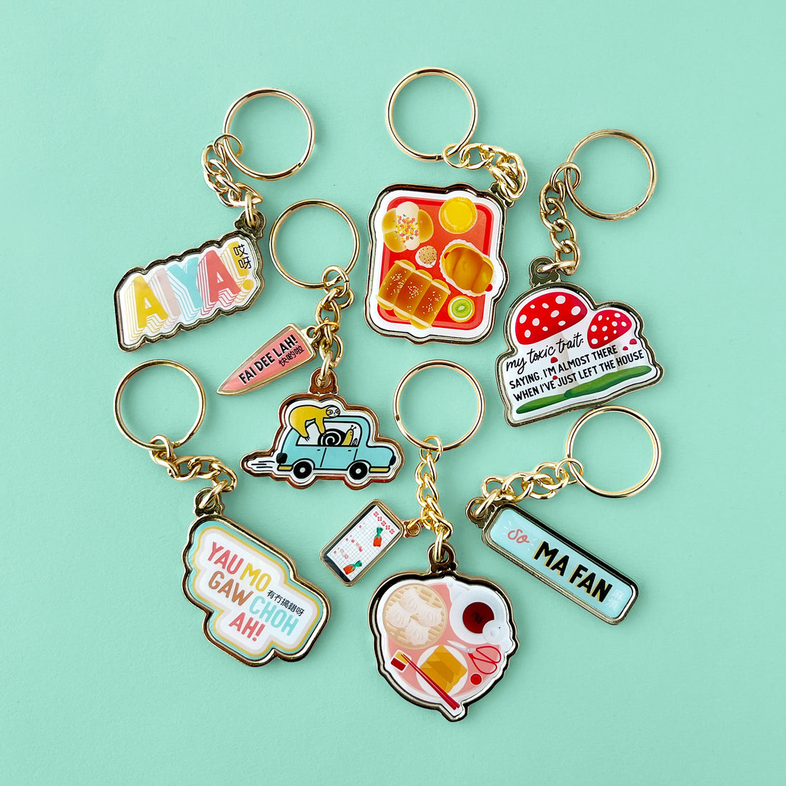 Assorted keychains by I&