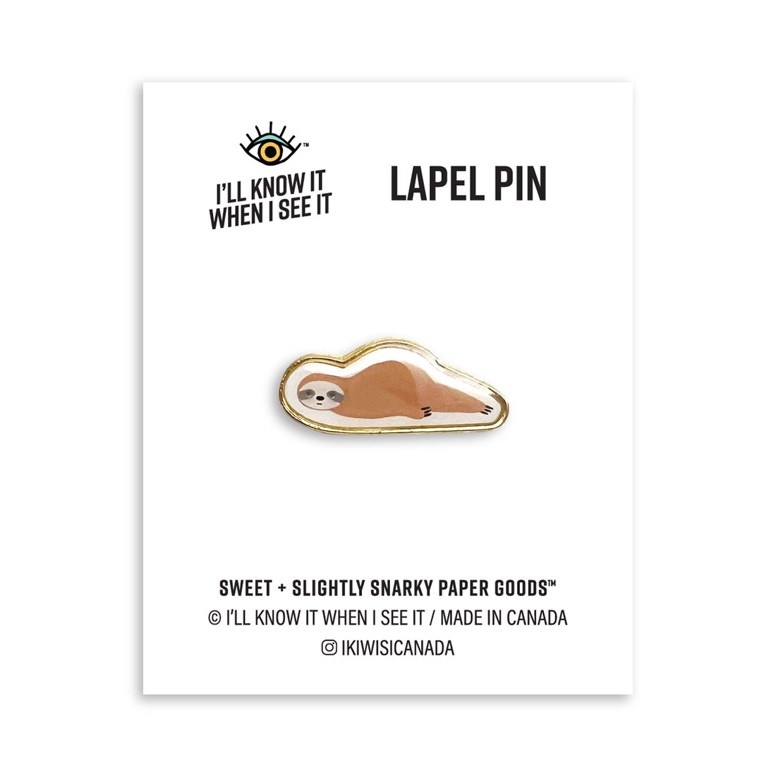 Sloth lapel pin by I&