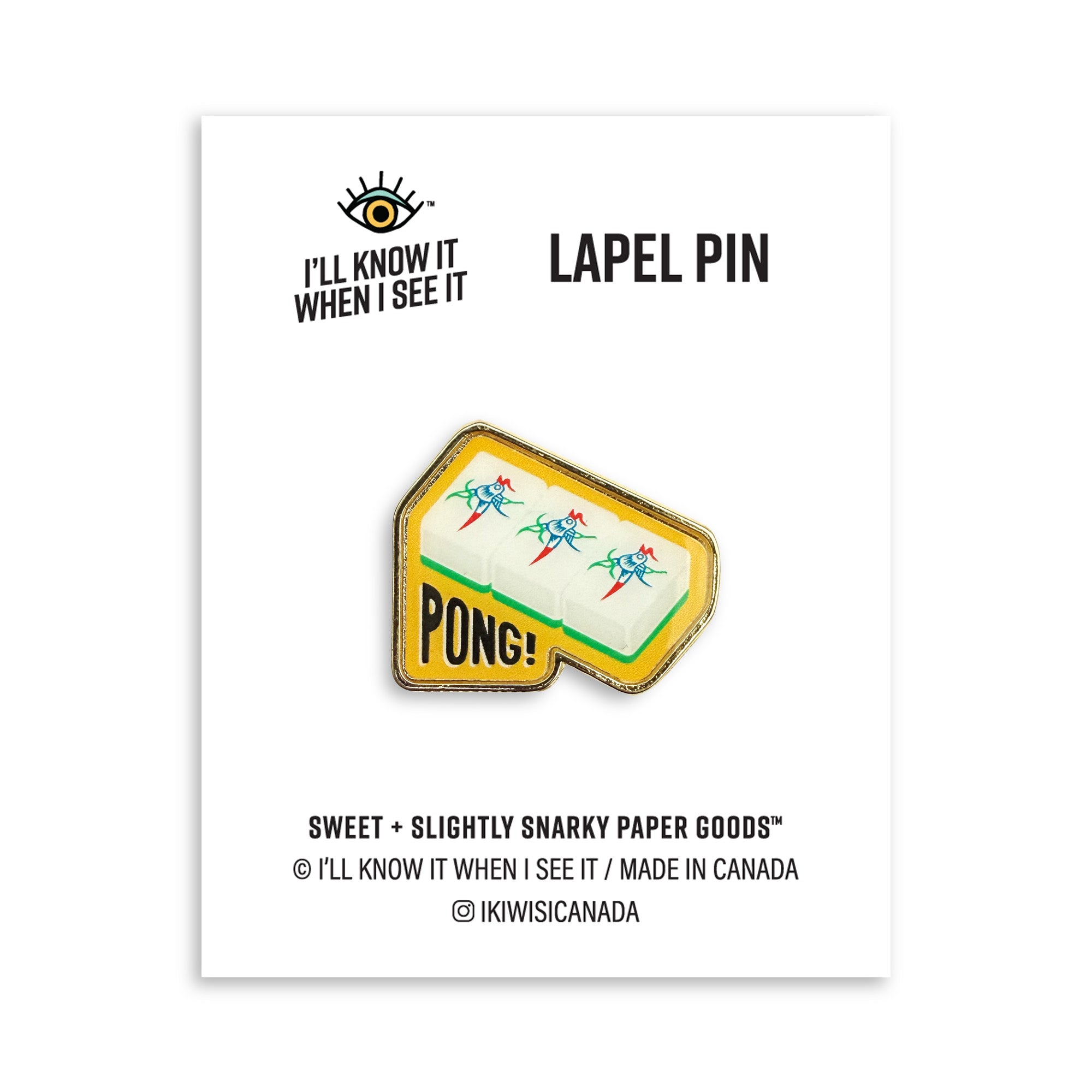 Mahjong pong lapel pin by I&