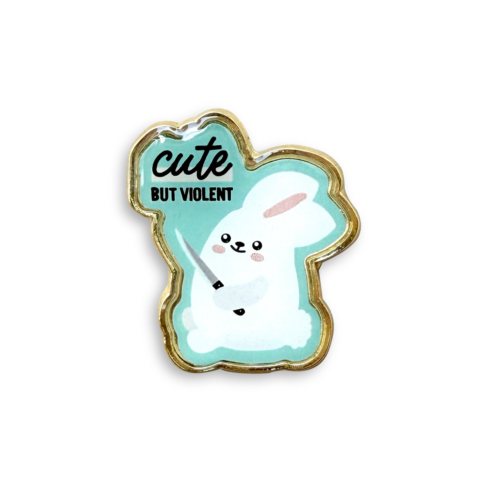 Cute but violent bunny lapel pin by I&