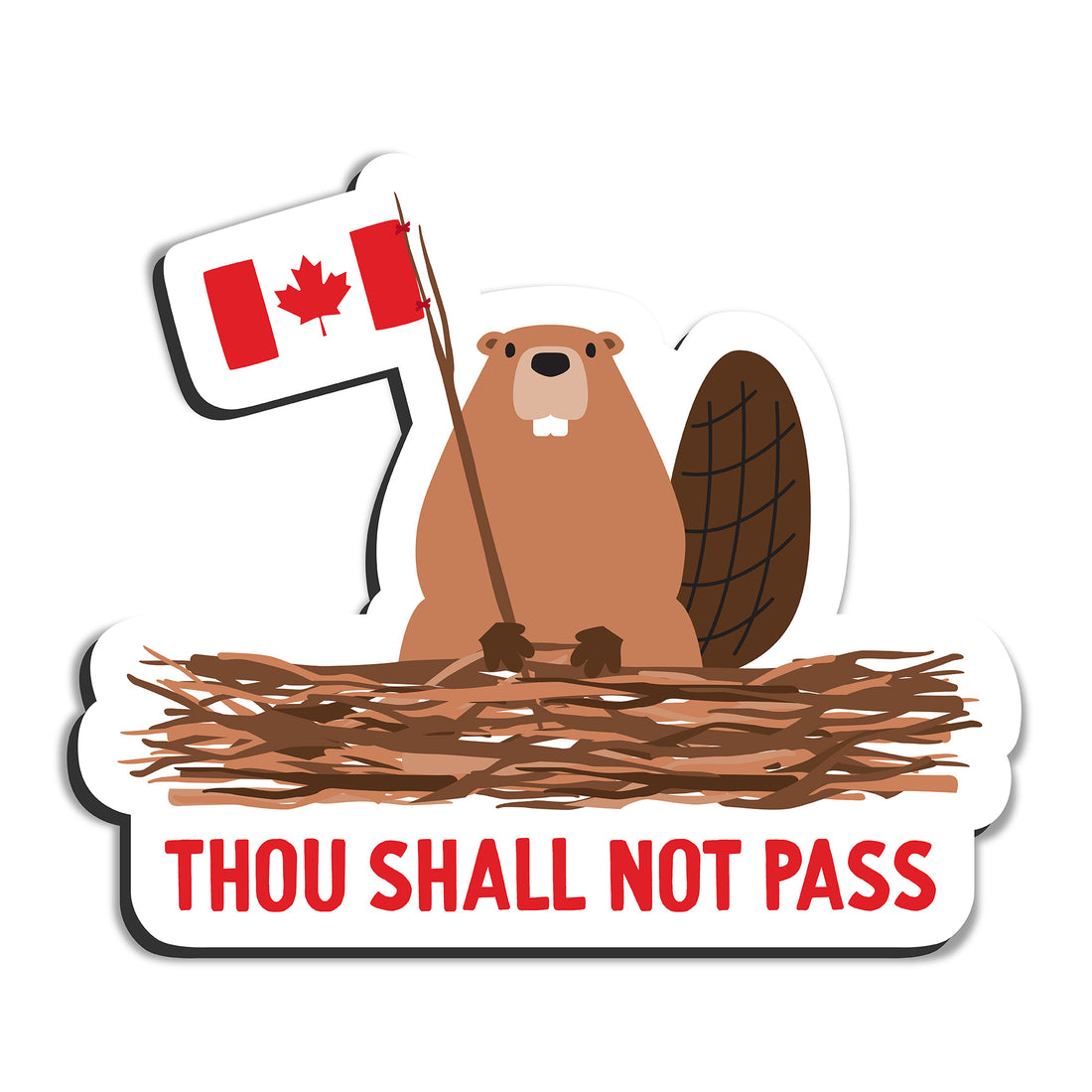 Shall not pass beaver magnet