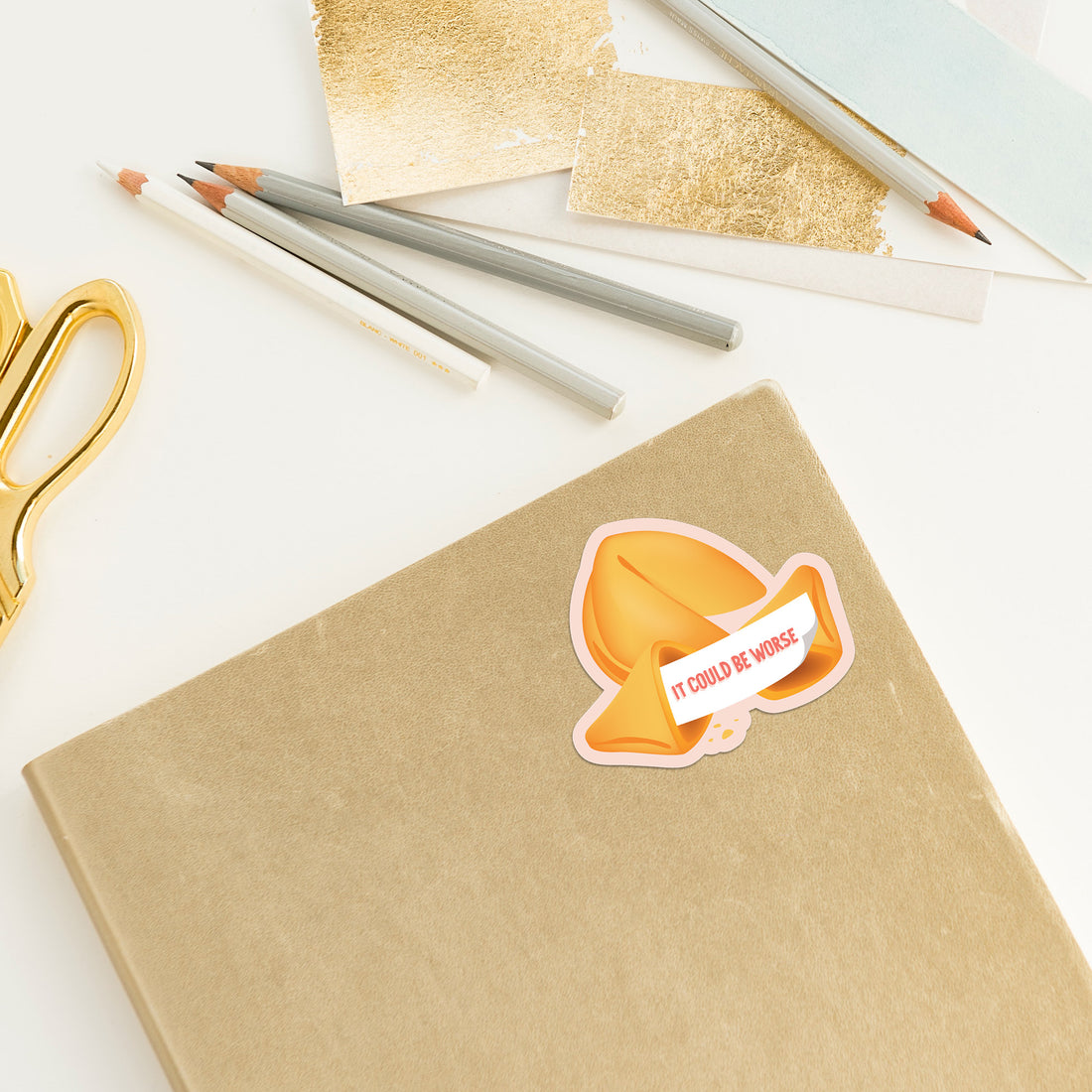 It could be worse fortune cookie vinyl sticker by I&