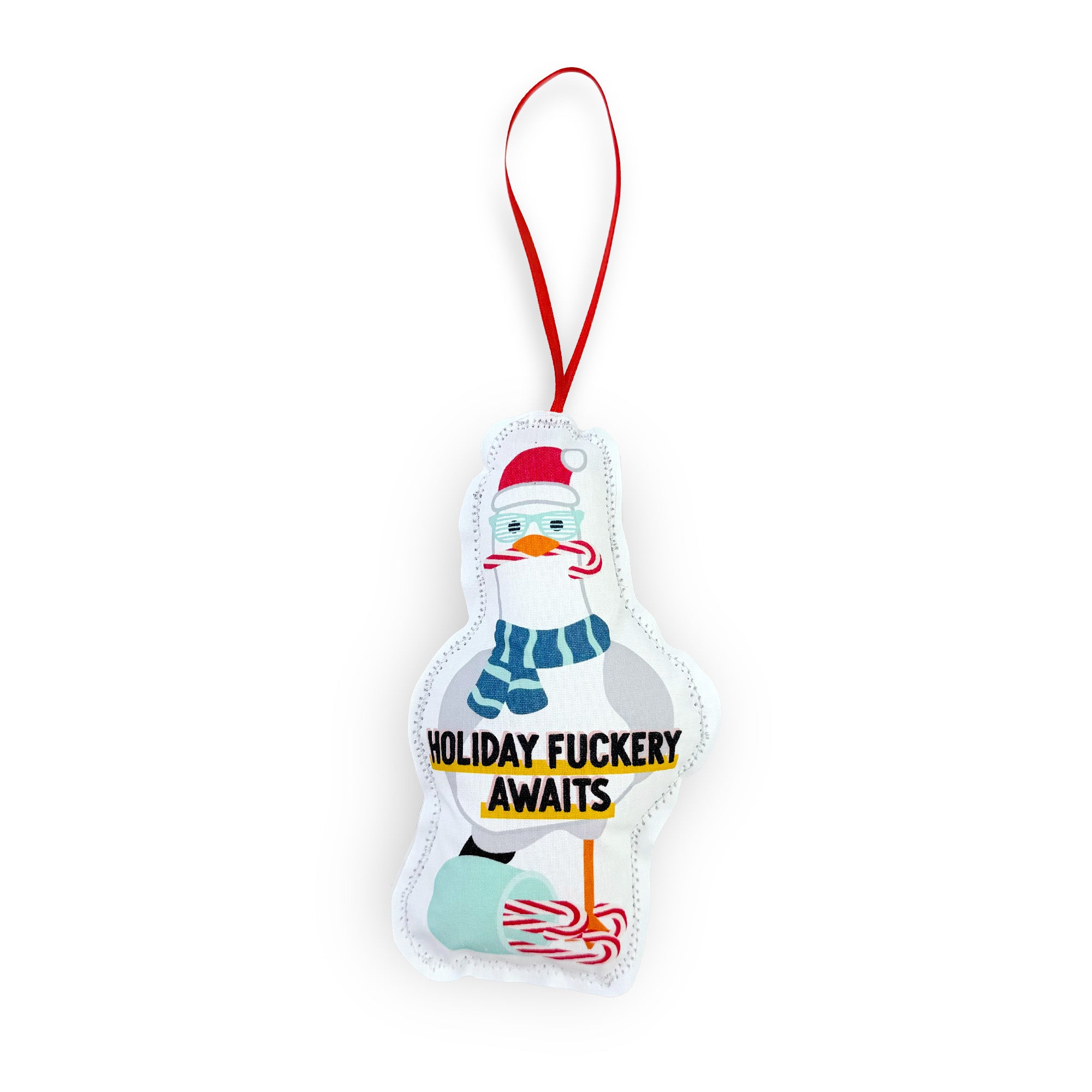 Holiday fuckery awaits seagull plush ornament by I&