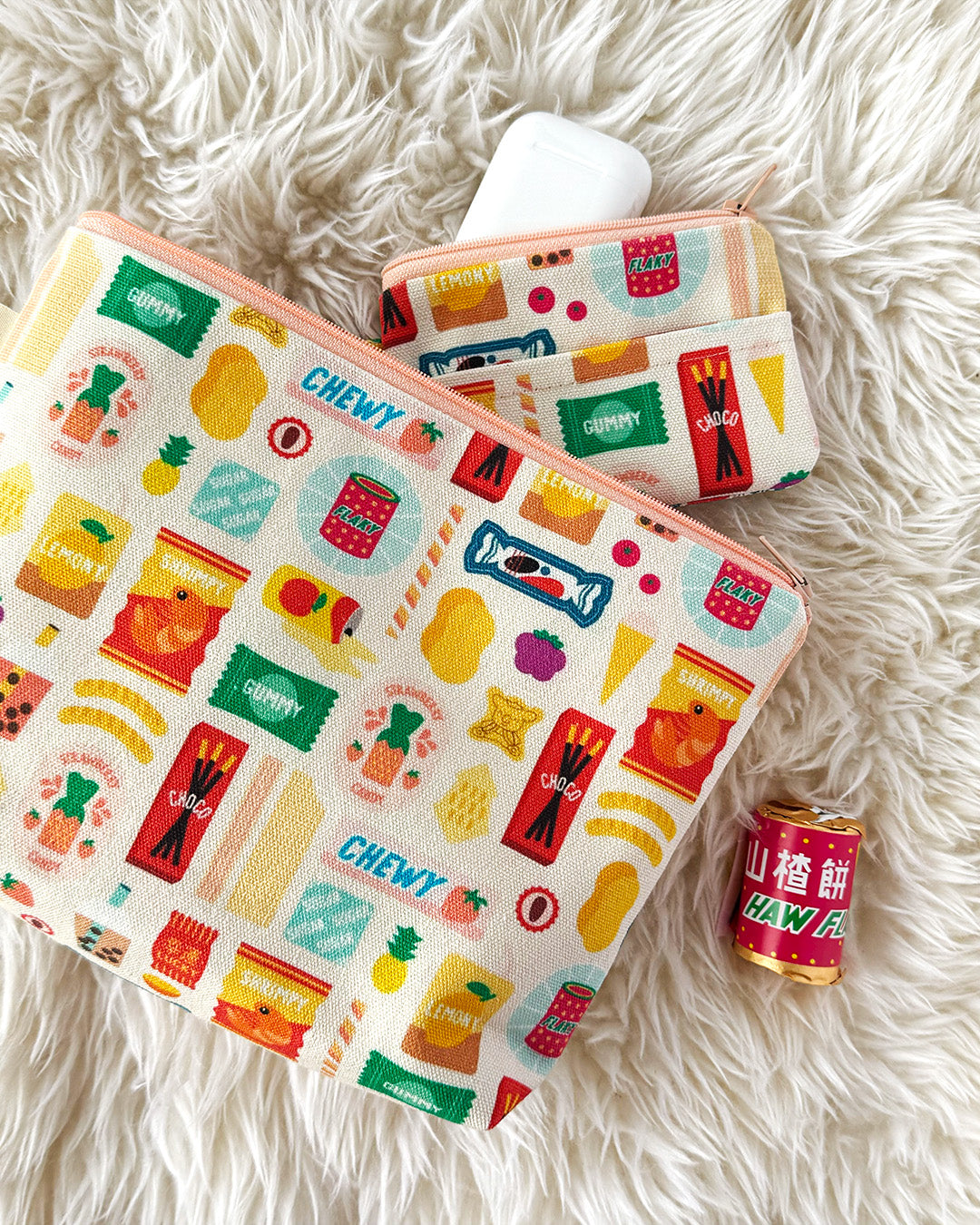 Sweets + snacks zipper pouch by I&