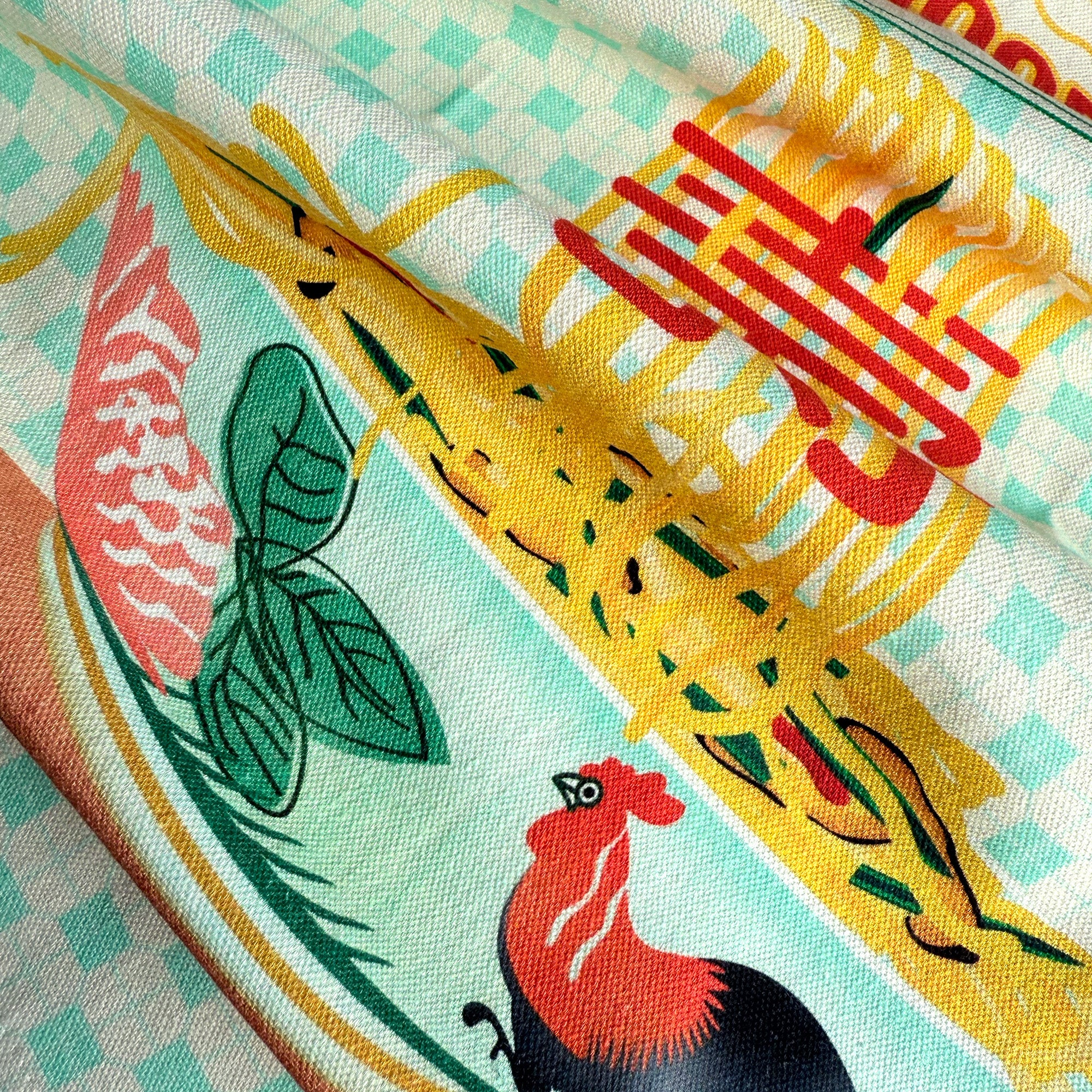 Tea towel with live long eat noodles printed illustration by I&