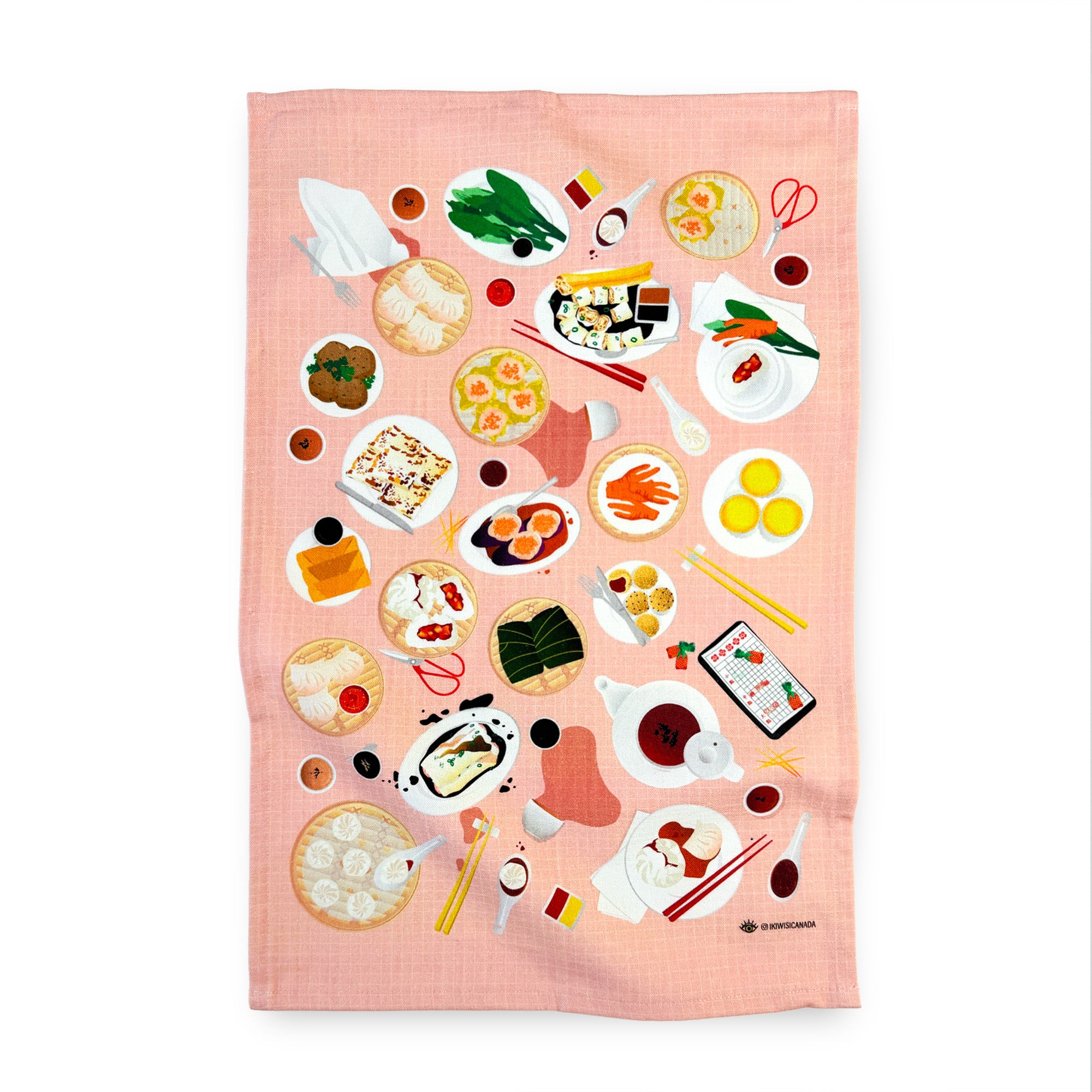 Tea towel with dim sum printed illustration by I&