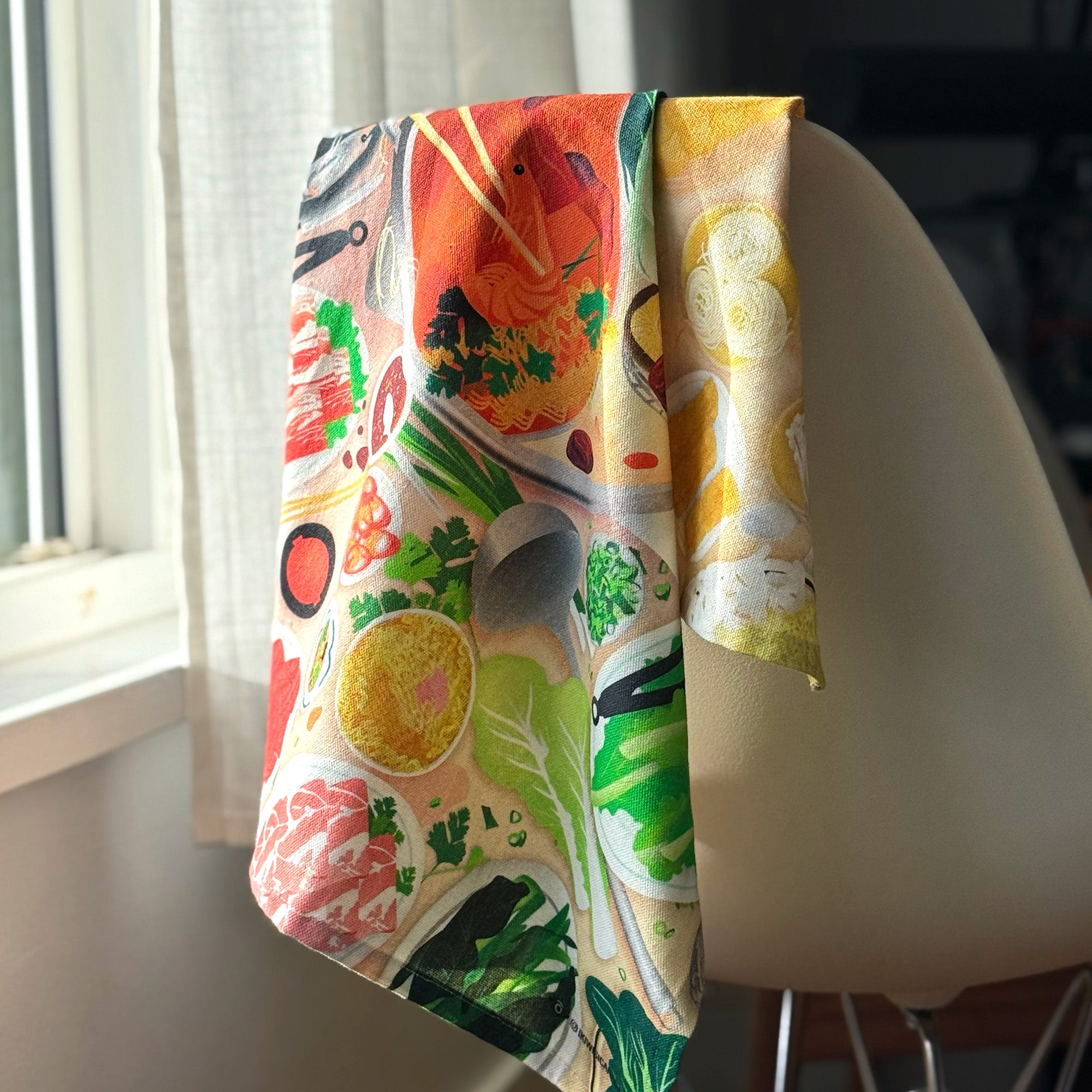 Tea towel with hot pot printed illustration by I&