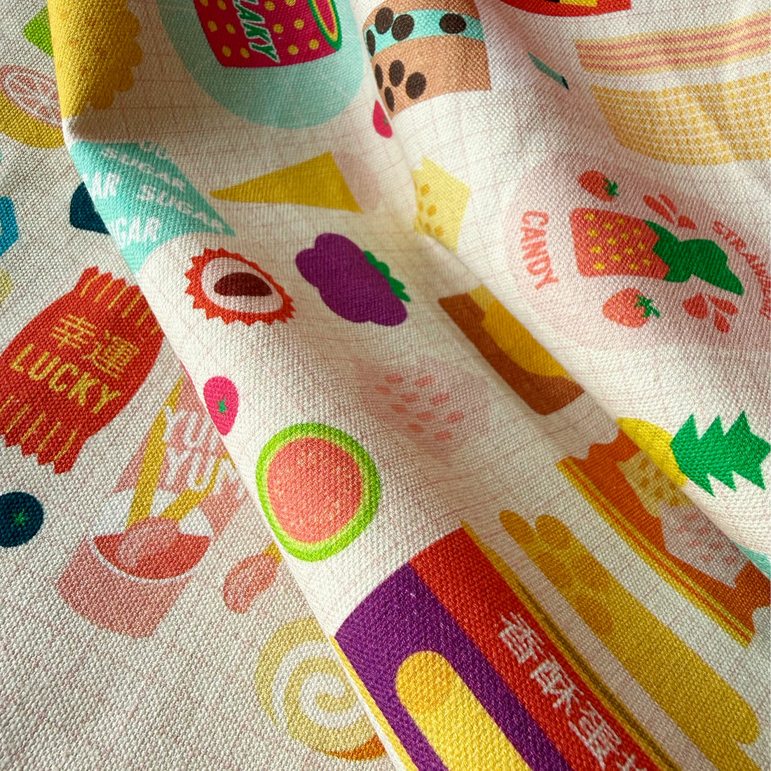 Limited edition sweets + snacks tea towel by I&