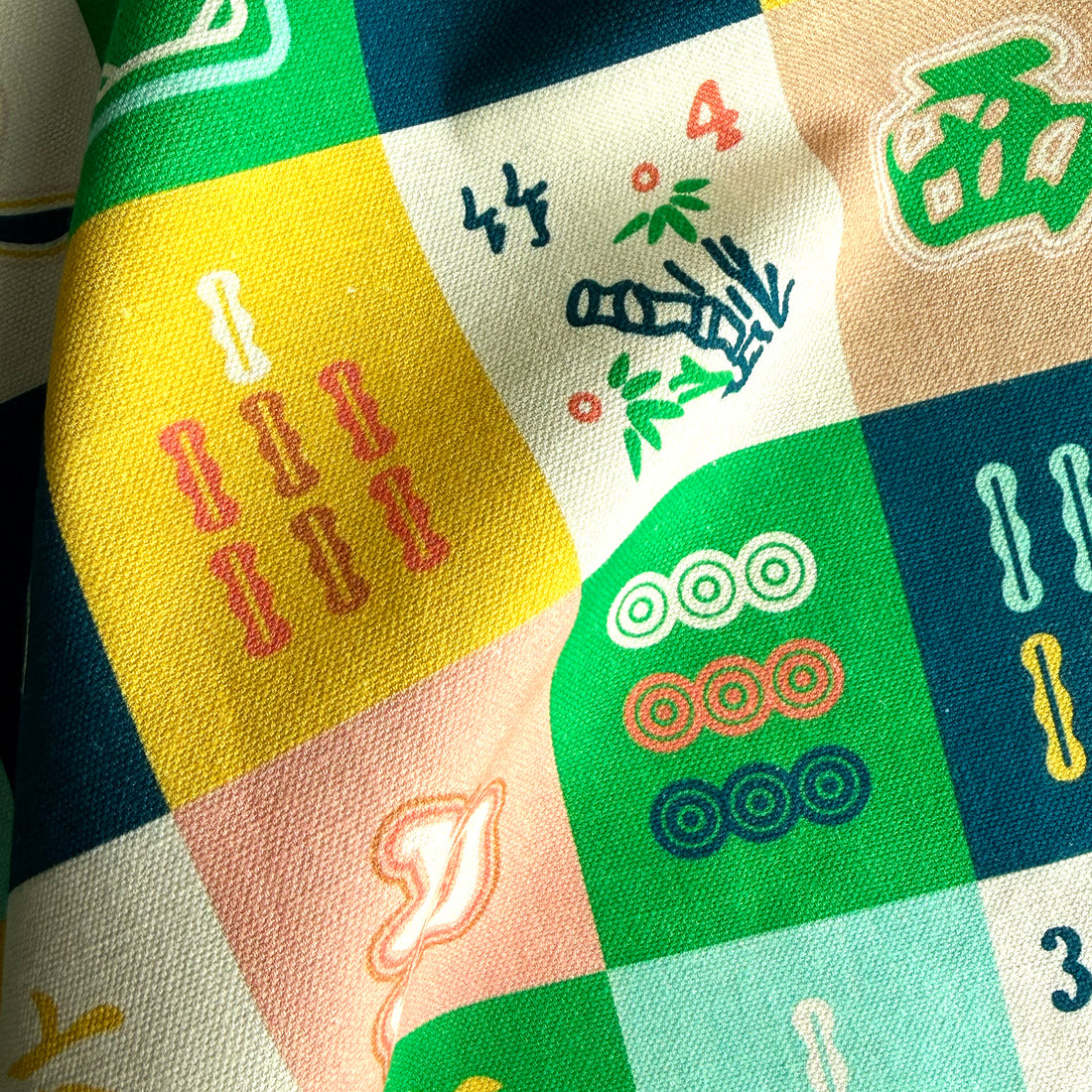 Mahjong pop art tea towel by I&
