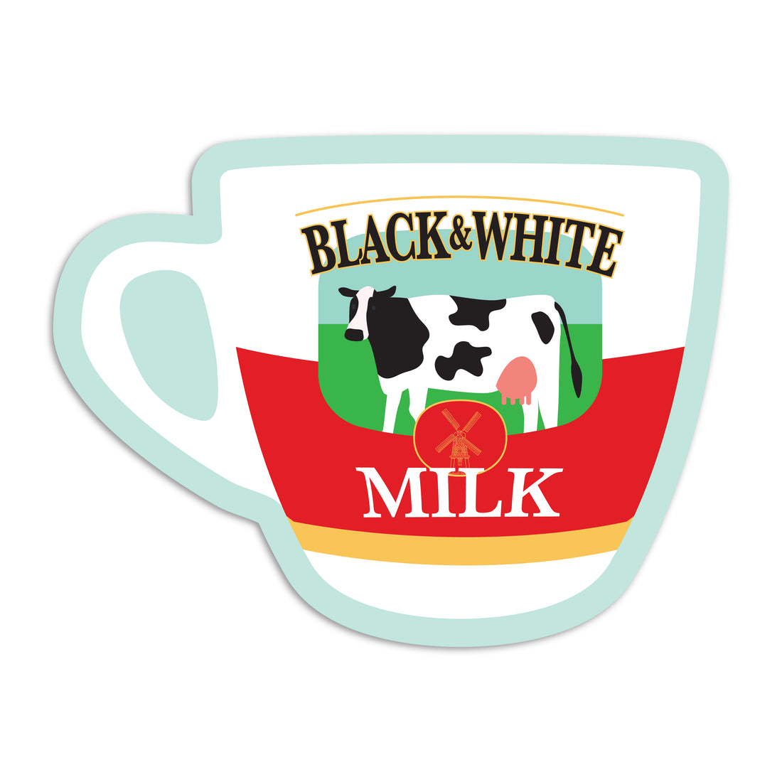 Black and white condensed milk vinyl sticker by I&