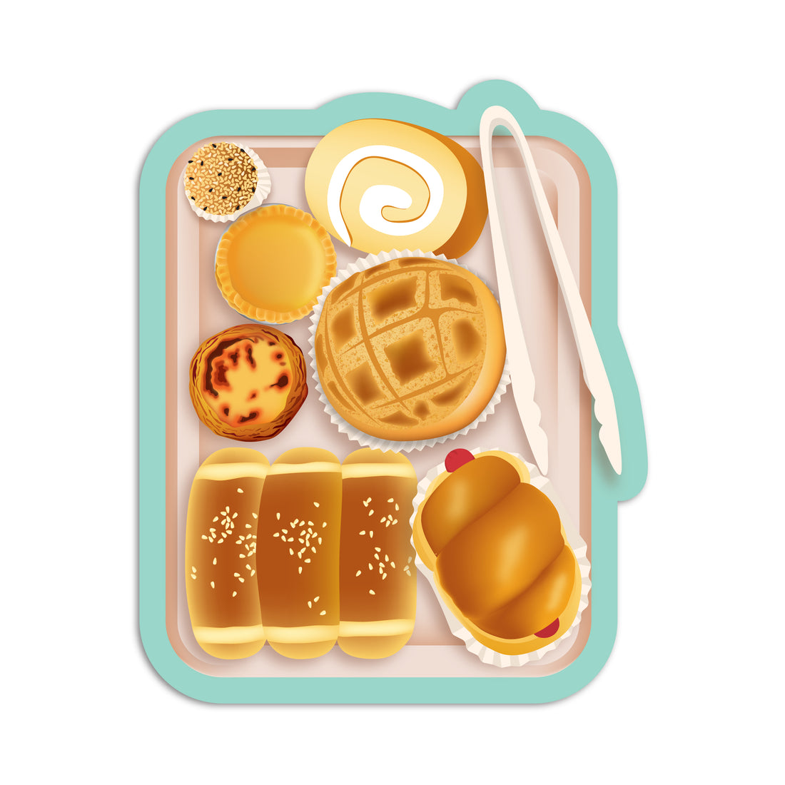 Chinese bakery tray vinyl sticker by I&