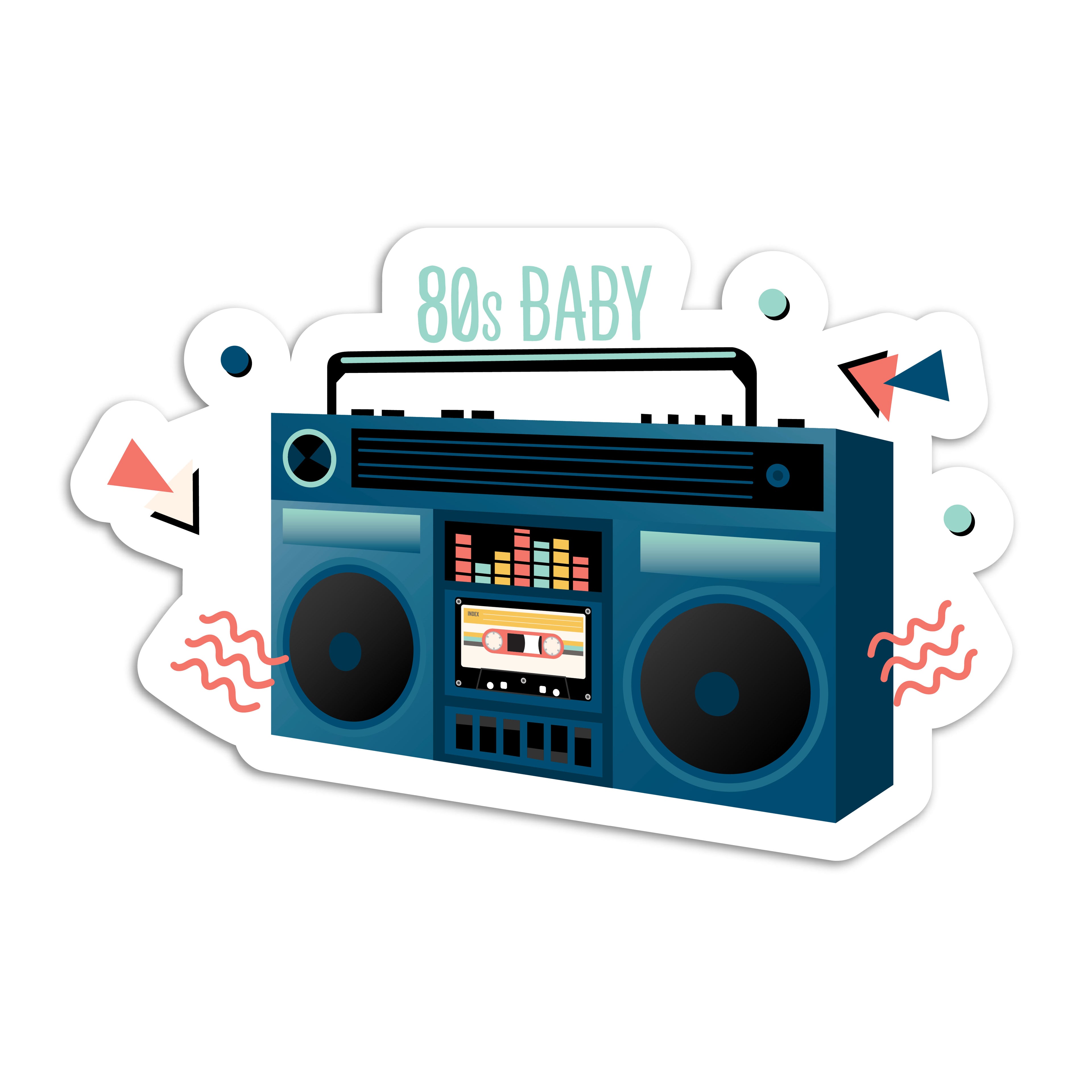 80s baby boom box vinyl sticker by I&