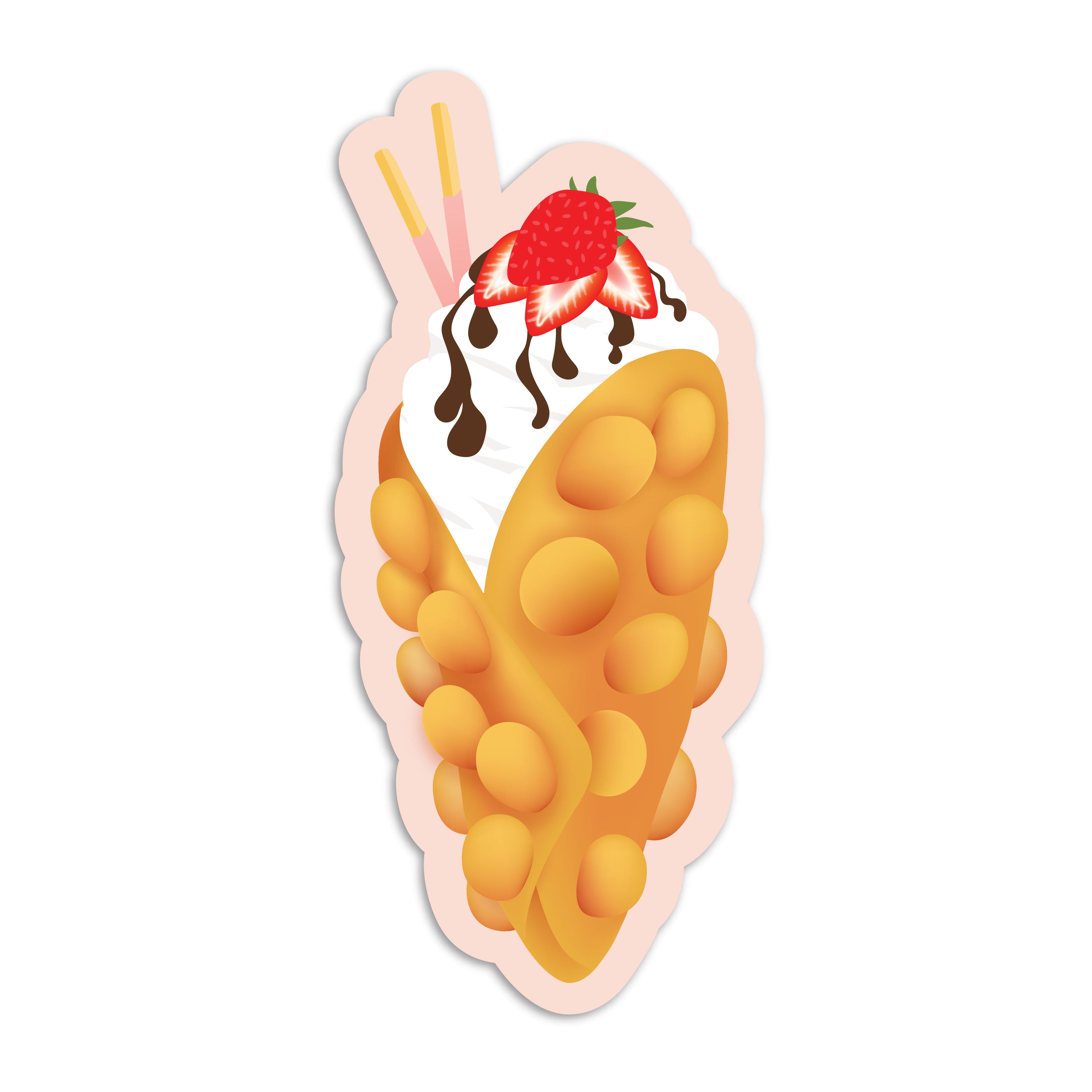 Bubble waffle vinyl sticker by I&