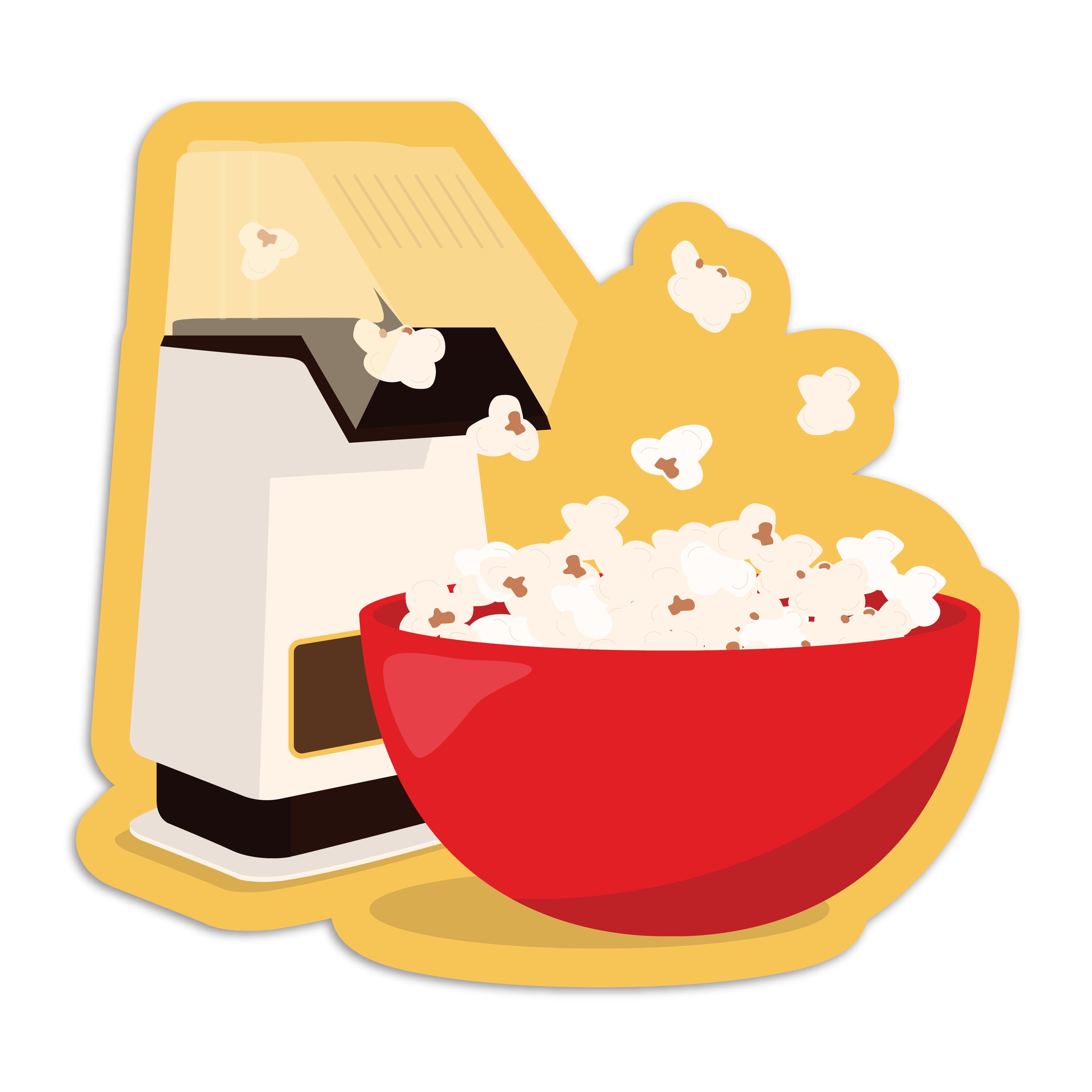 Retro 80s popcorn popper vinyl sticker by I&