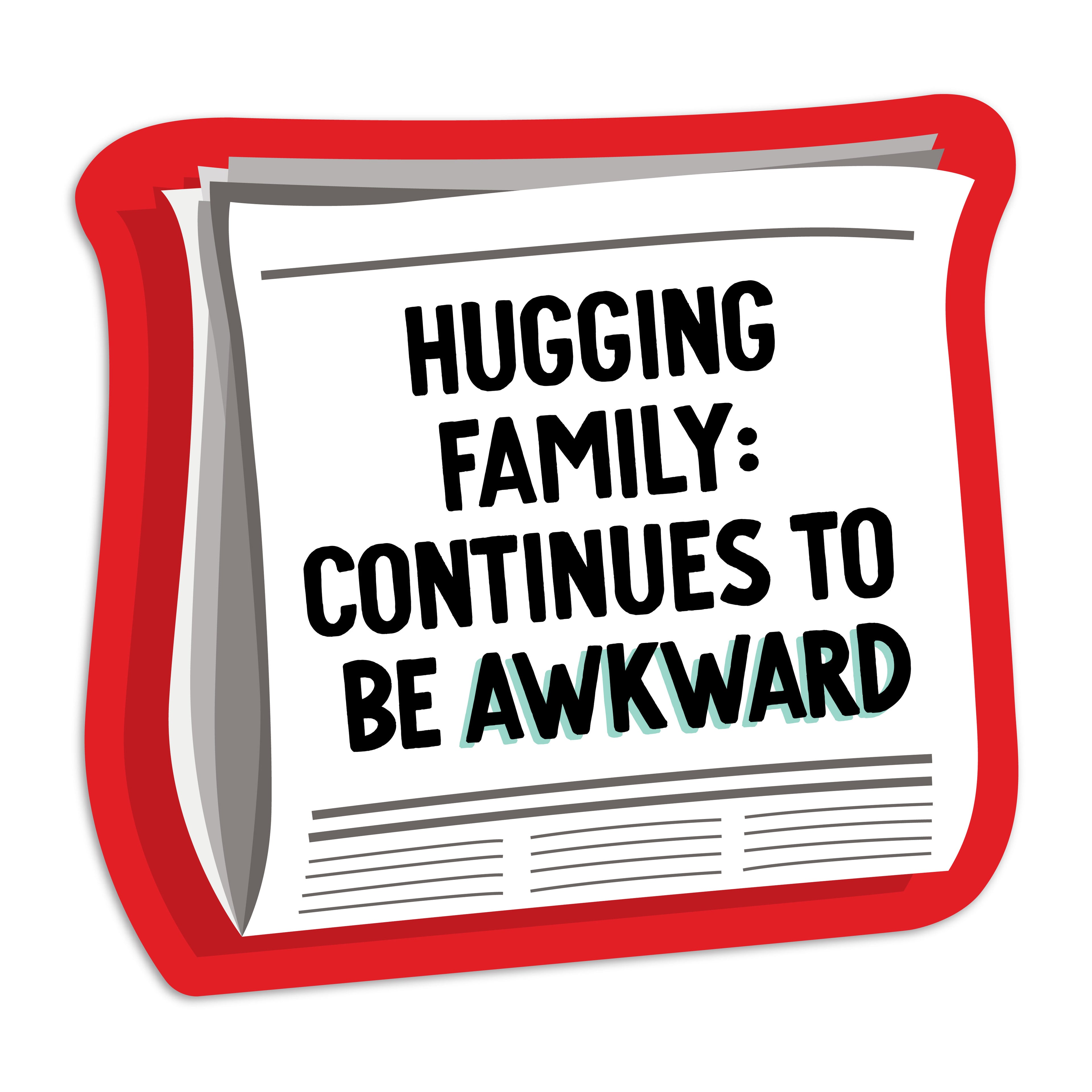 Hugging family is awkward vinyl sticker by I&