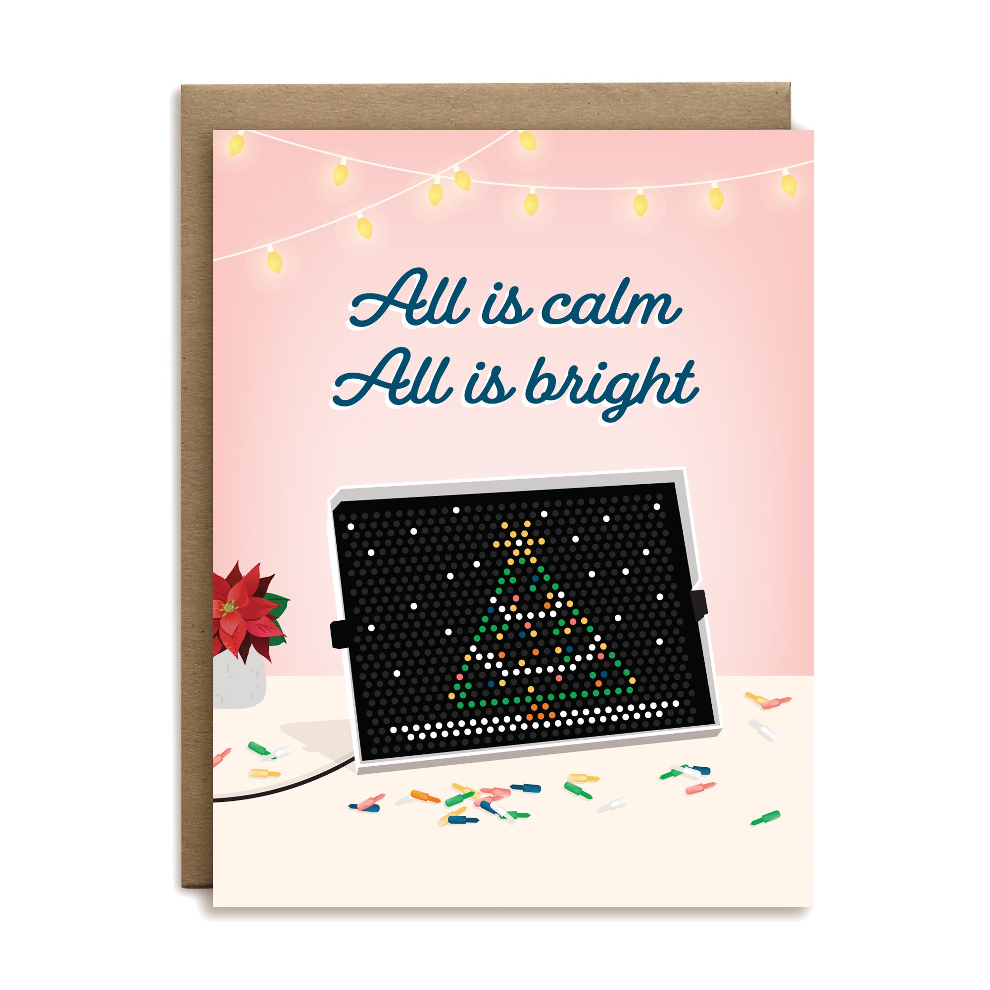 All is calm, all is bright Lite Brite holiday greeting card by I’ll Know It When I See It