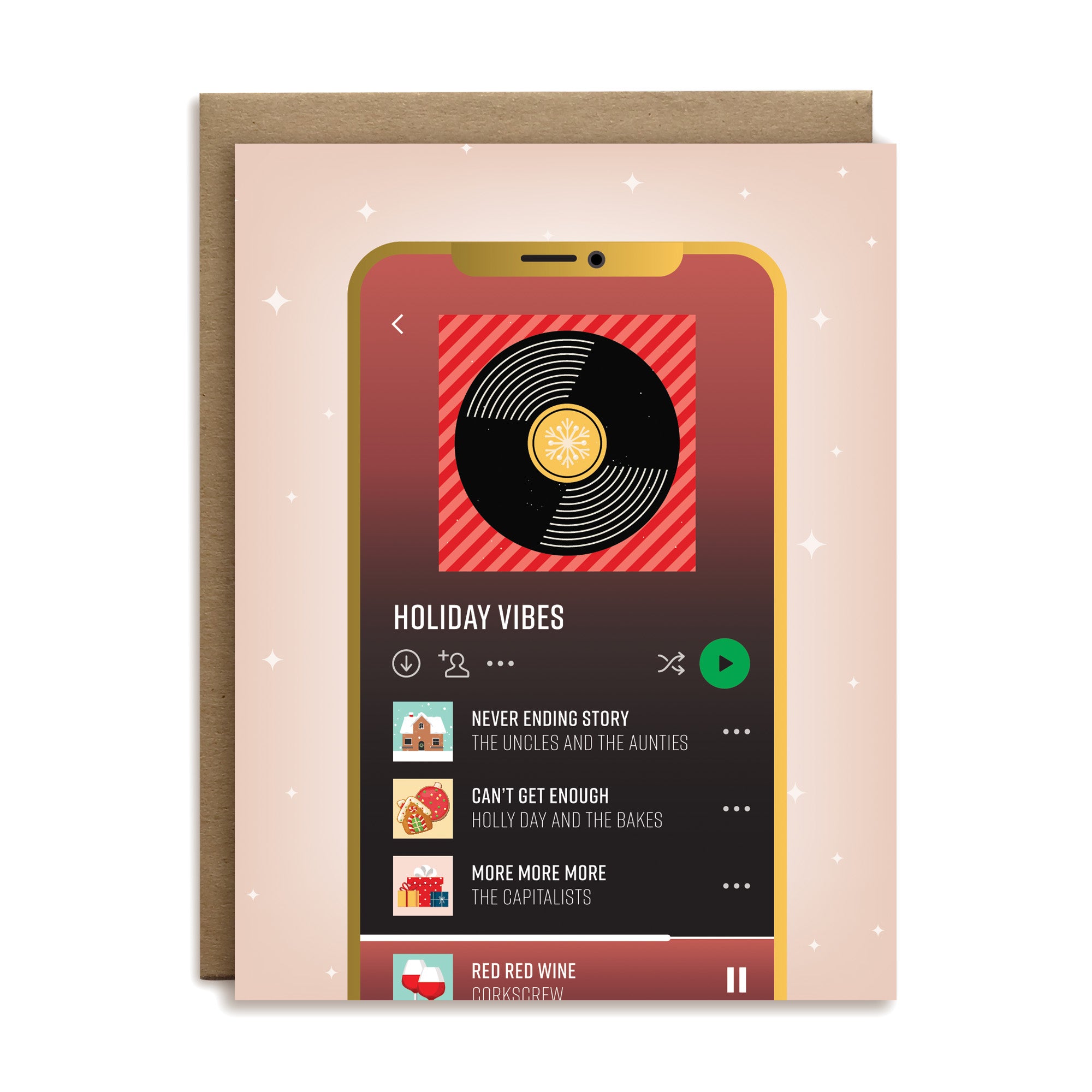 Holiday vibes greeting card by I&