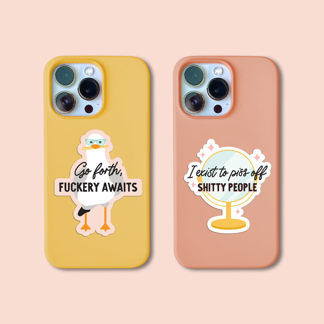 Go forth, fuckery awaits seagull with french fry vinyl sticker by I&