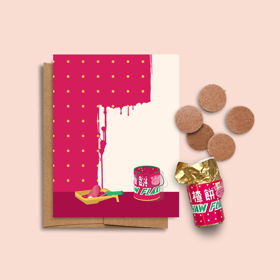 Haw flakes pop art note card