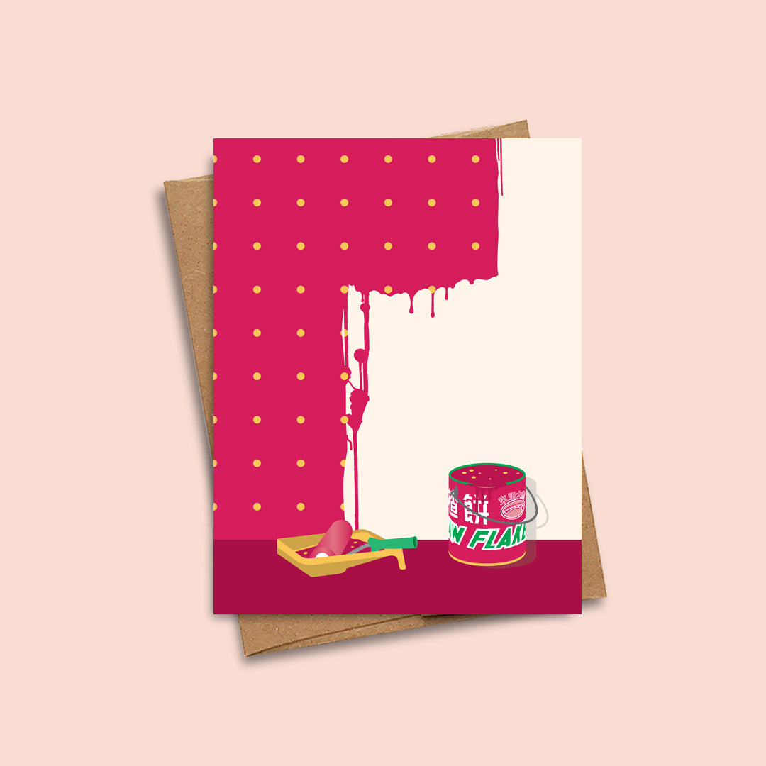 Haw flakes pop art note card