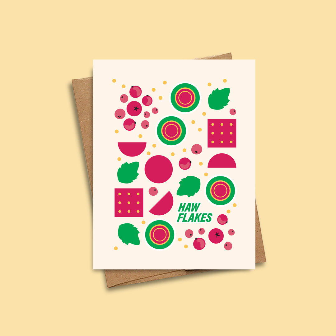 Haw flakes pop art note card