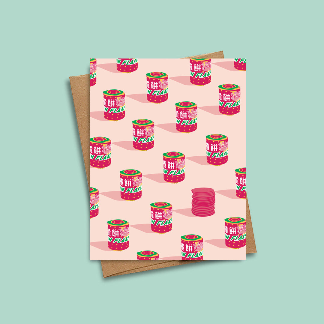 Haw flakes pop art note card