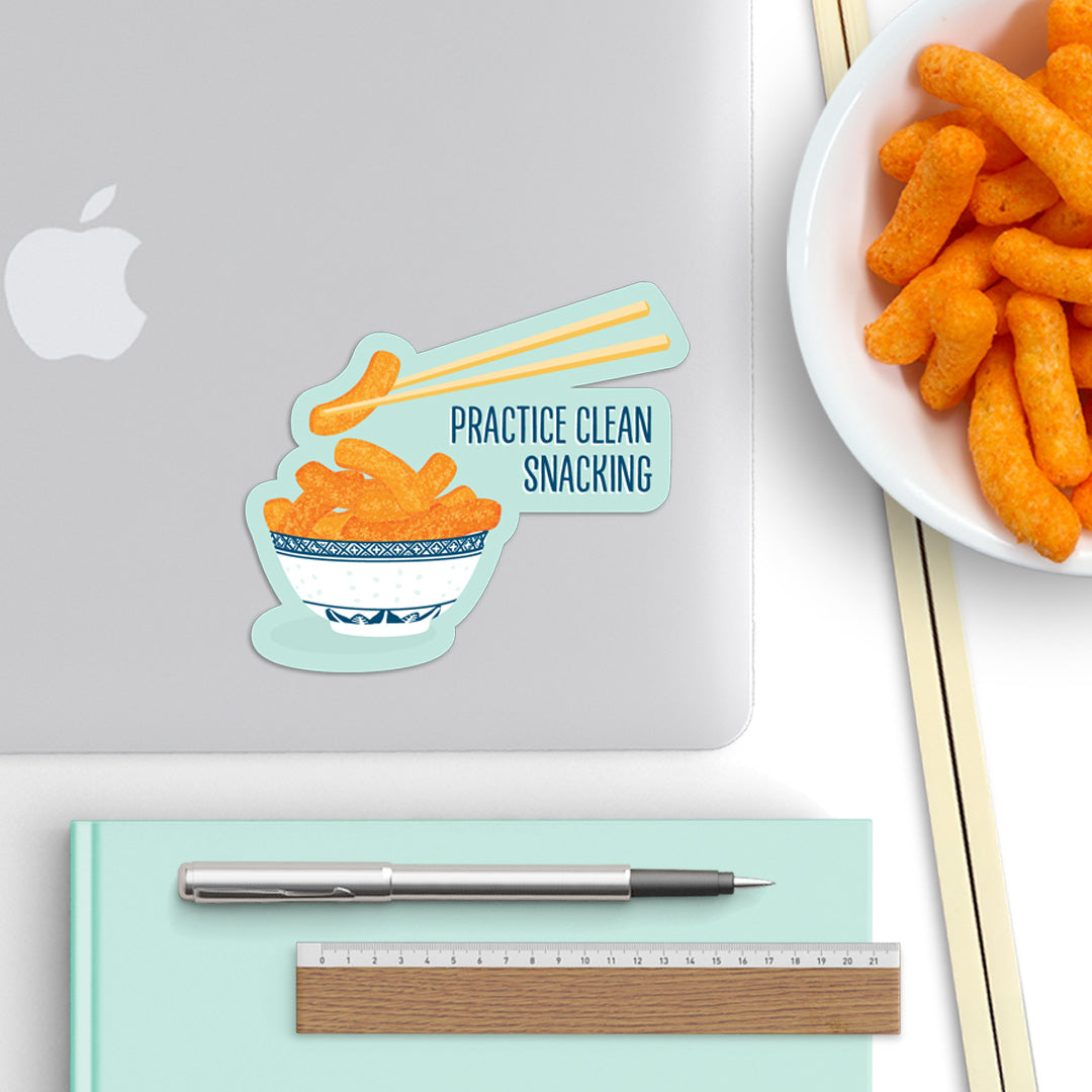 Cheetos and chopsticks vinyl sticker