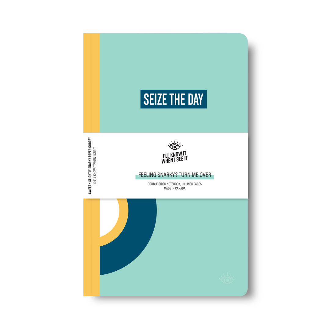 Seize the day, stay in bed double-sided notebook cover