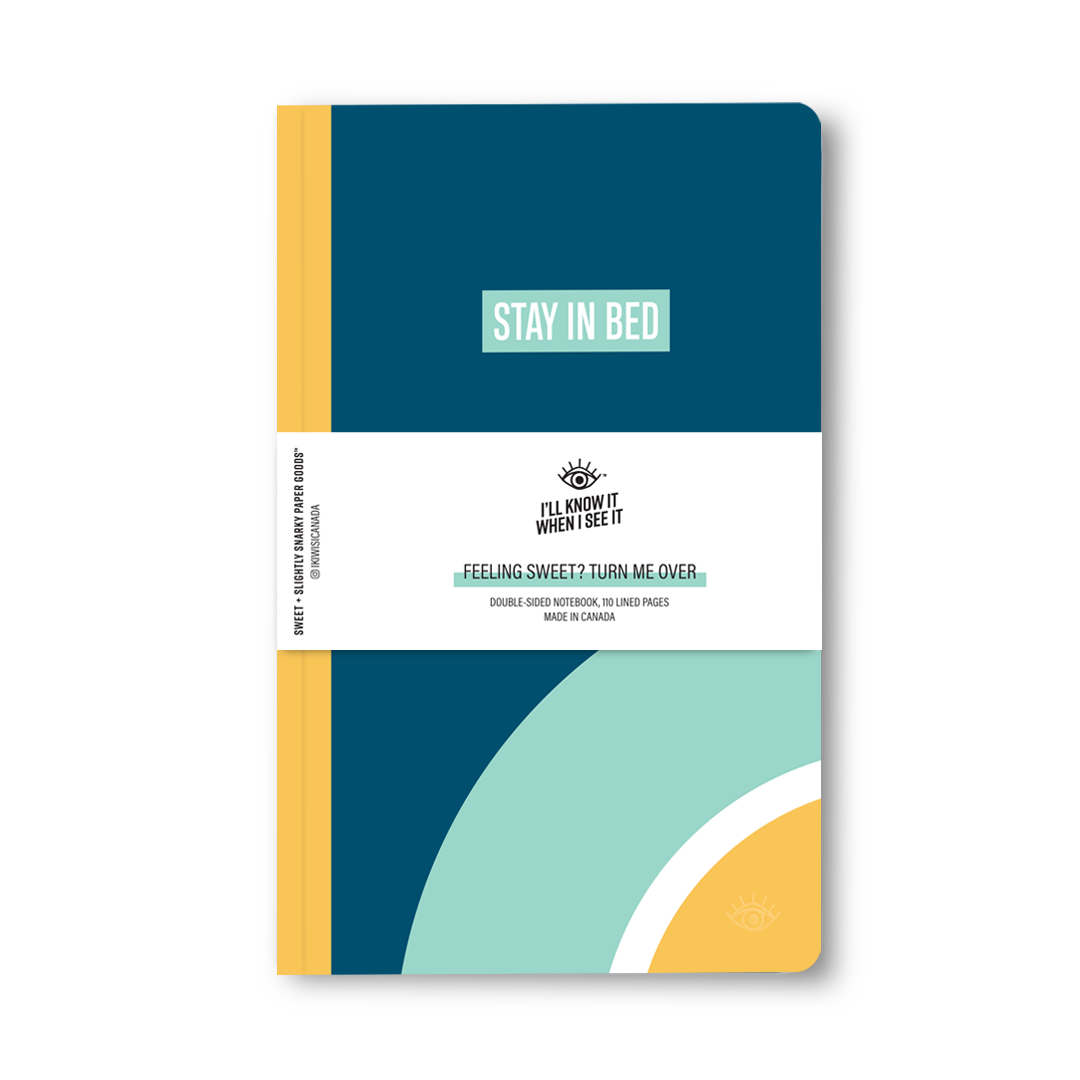 Seize the day, stay in bed double-sided notebook cover