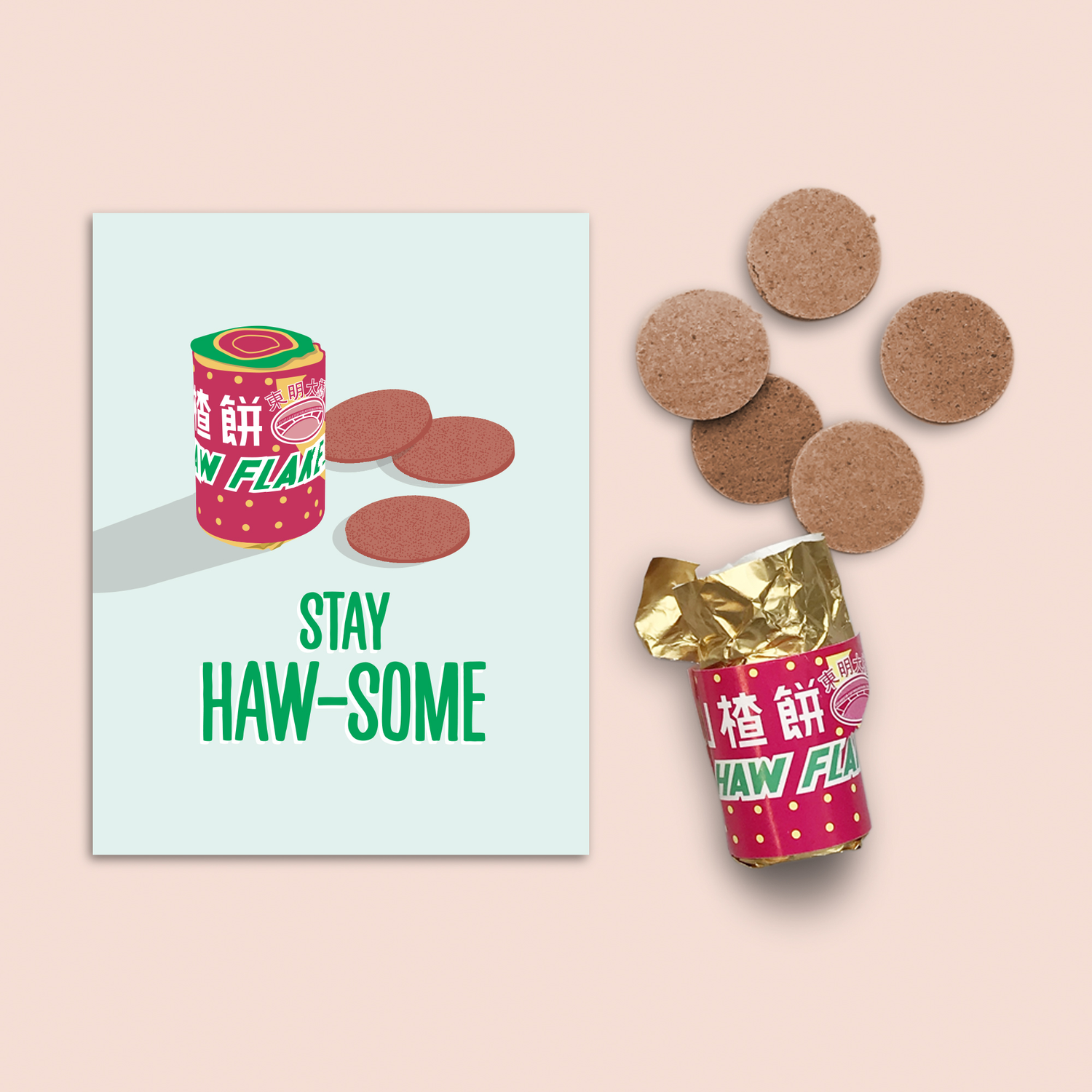 Stay haw-some haw flakes greeting card by I&