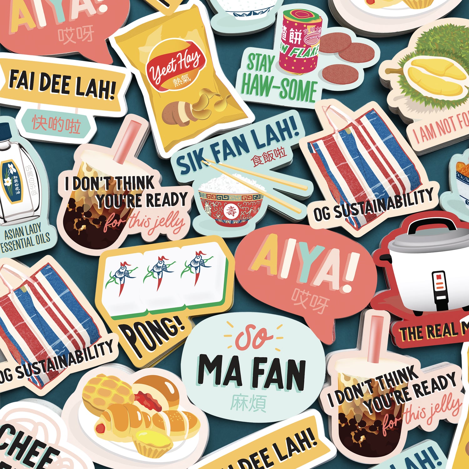 Asian-themed vinyl stickers by I&