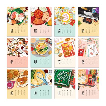 2024 everyday Asian scenes 12 month calendar by I&