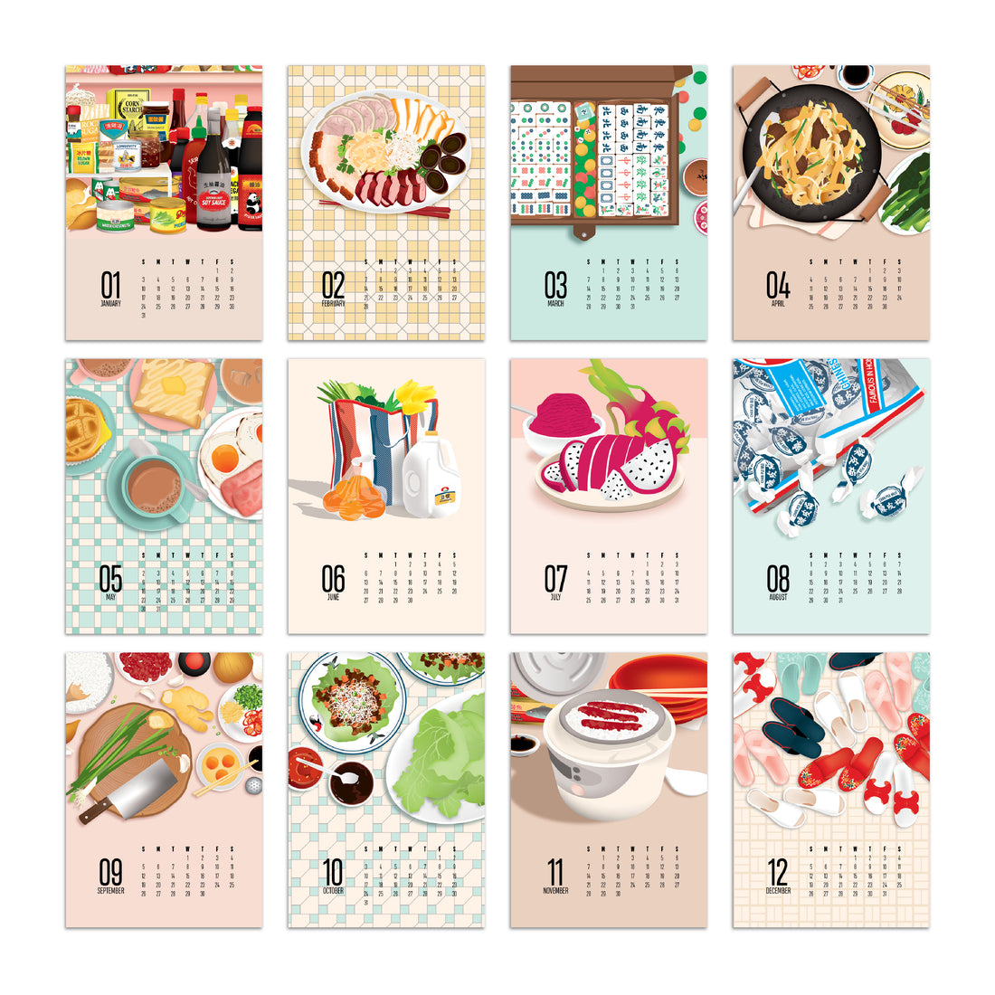 Every day Asian scenes 2027 desktop calendar by I&