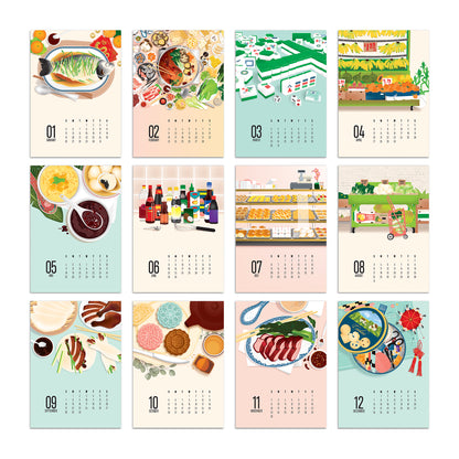 2025 everyday Asian scenes 12 month desk calendar by I&