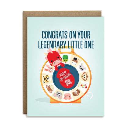 Congrats on your little one year of the dragon baby card