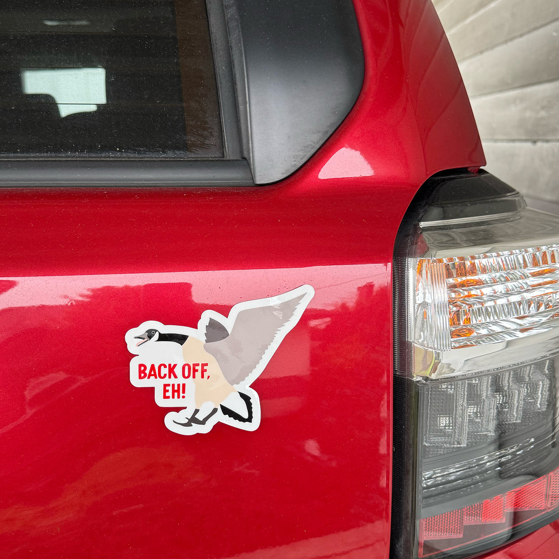 Back off eh Canada goose bumper sticker by I&