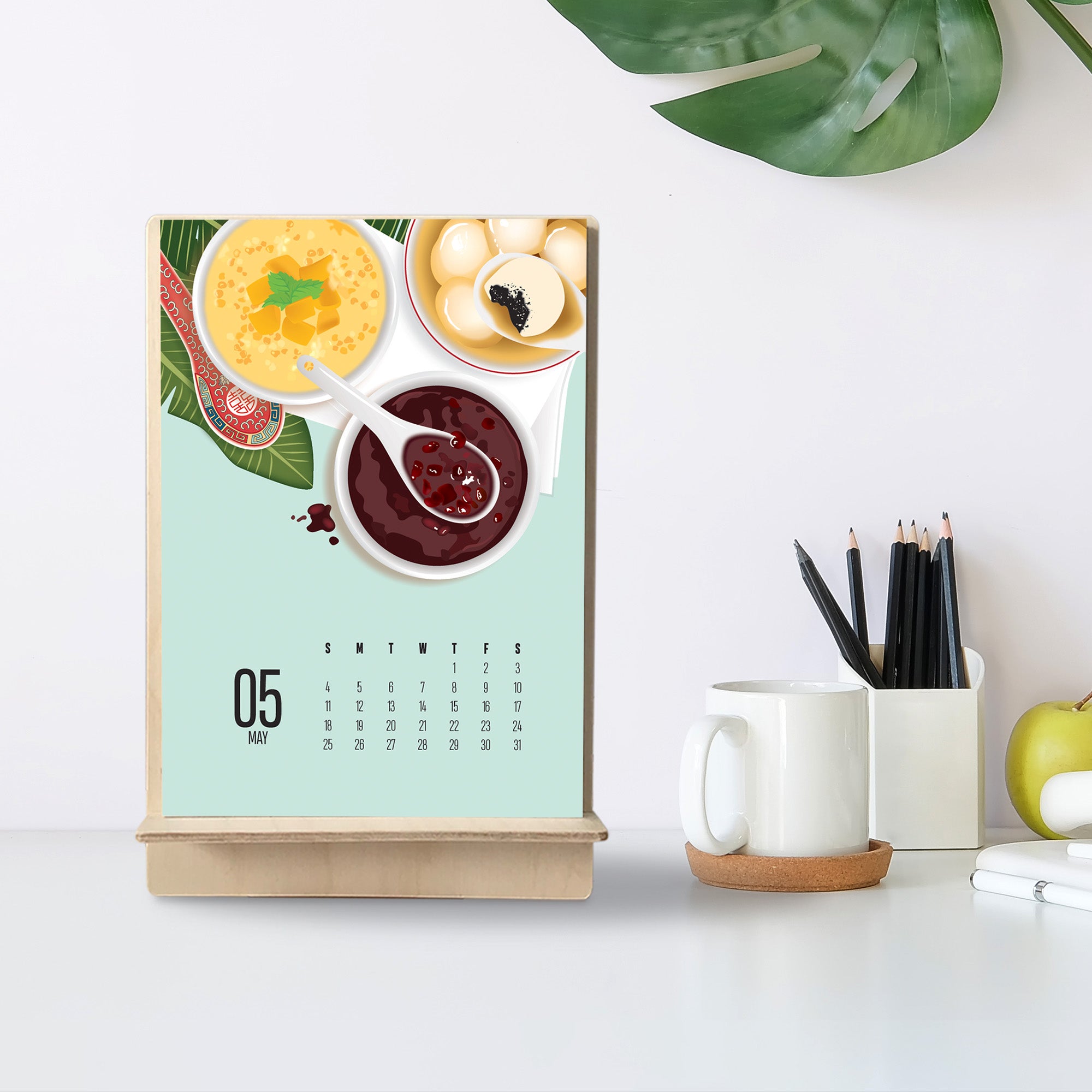 2025 everyday Asian scenes 12 month desk calendar by I&