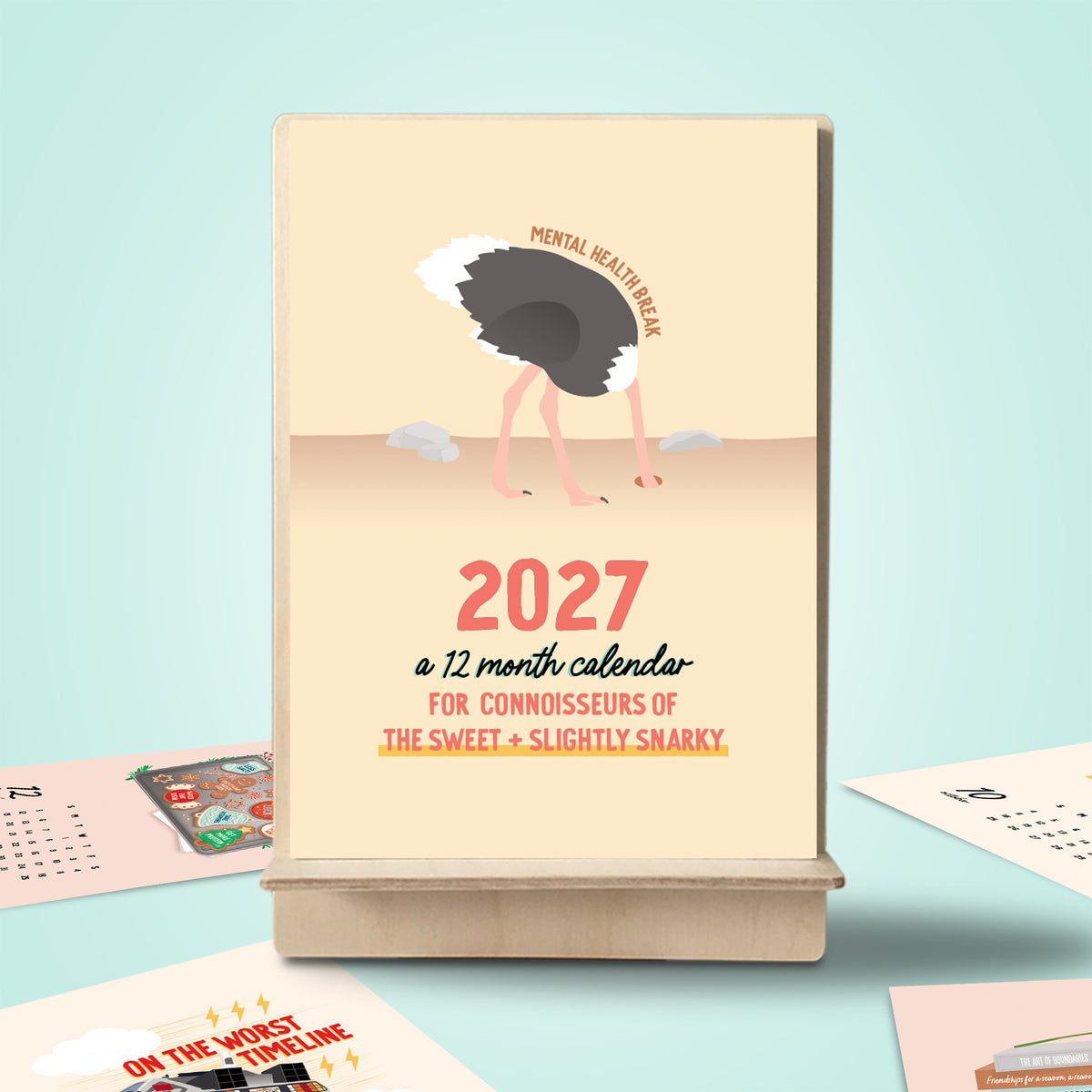 Sweet + slightly snarky 2027 desktop calendar by I&
