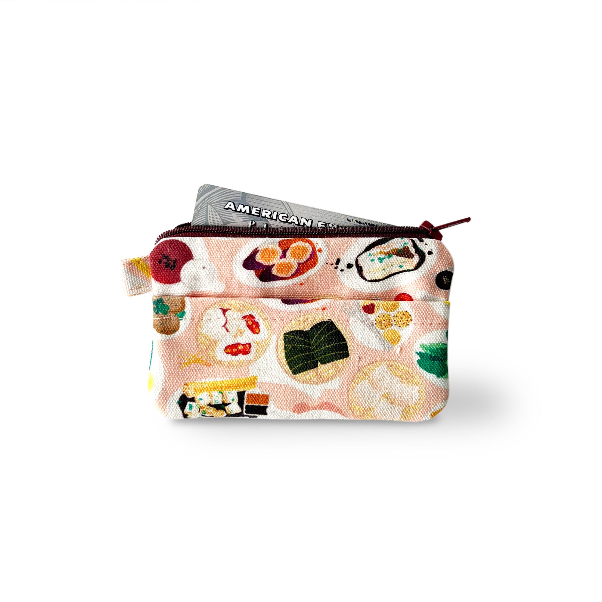 Dim sum pattern canvas coin purse with zipper by I&