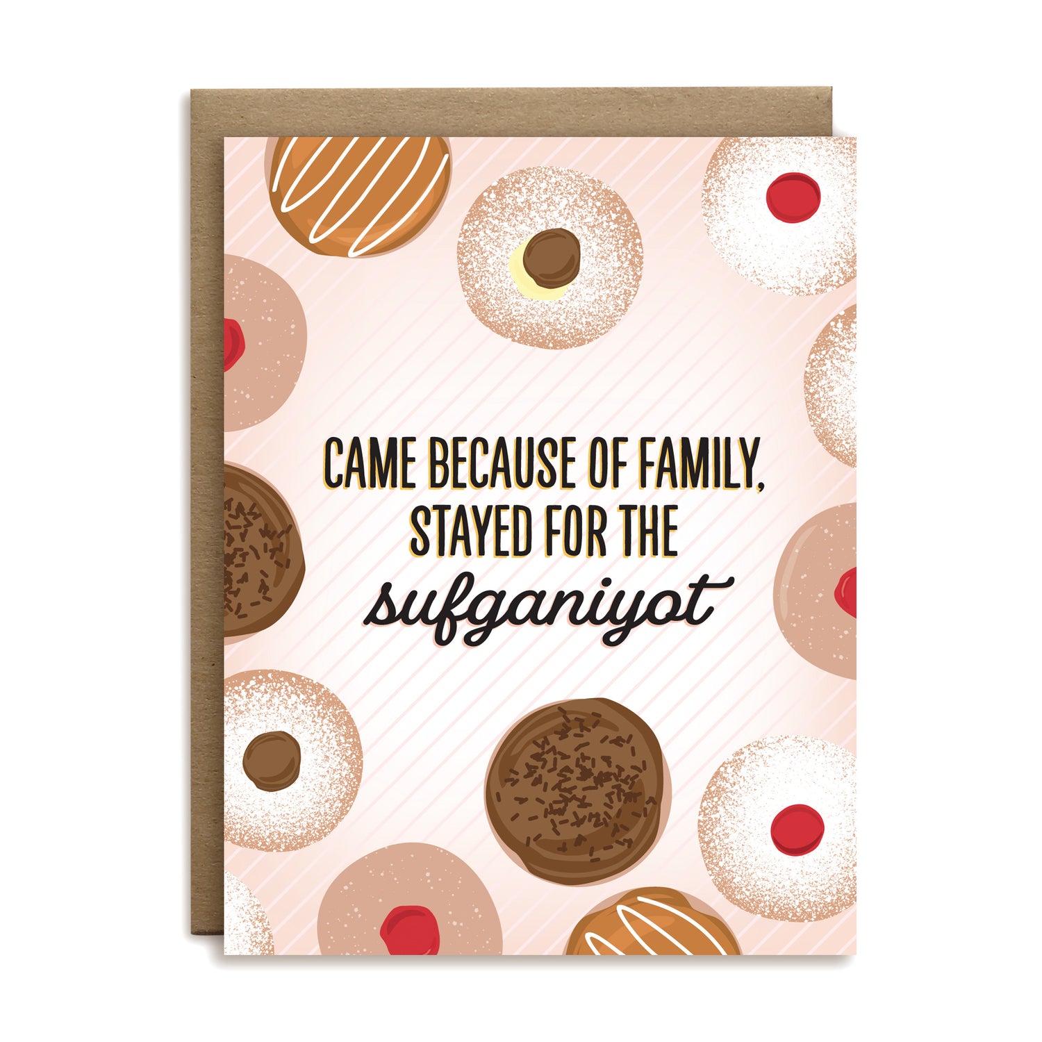 Came because of family, stayed for the sufganiyot Hanukkah greeting card by I&