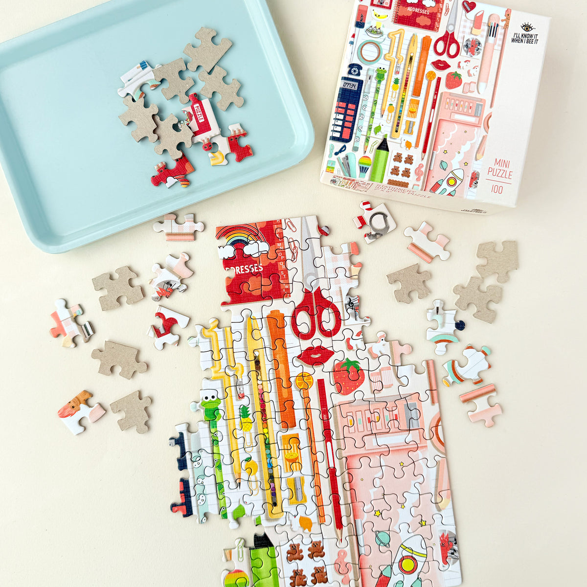 Retro stationery mini 100 piece jigsaw puzzle by I&