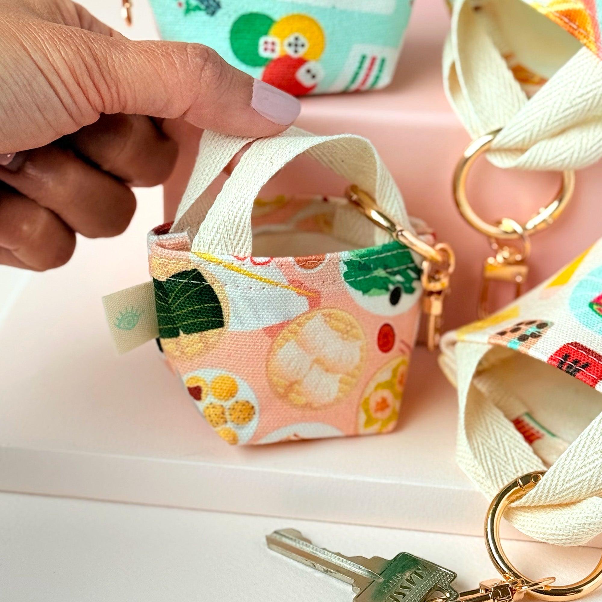 Dim sum mini tote keychain by I&