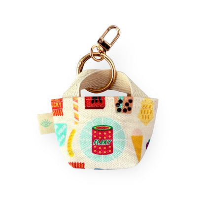 Sweets + snacks mini tote keychain by I&