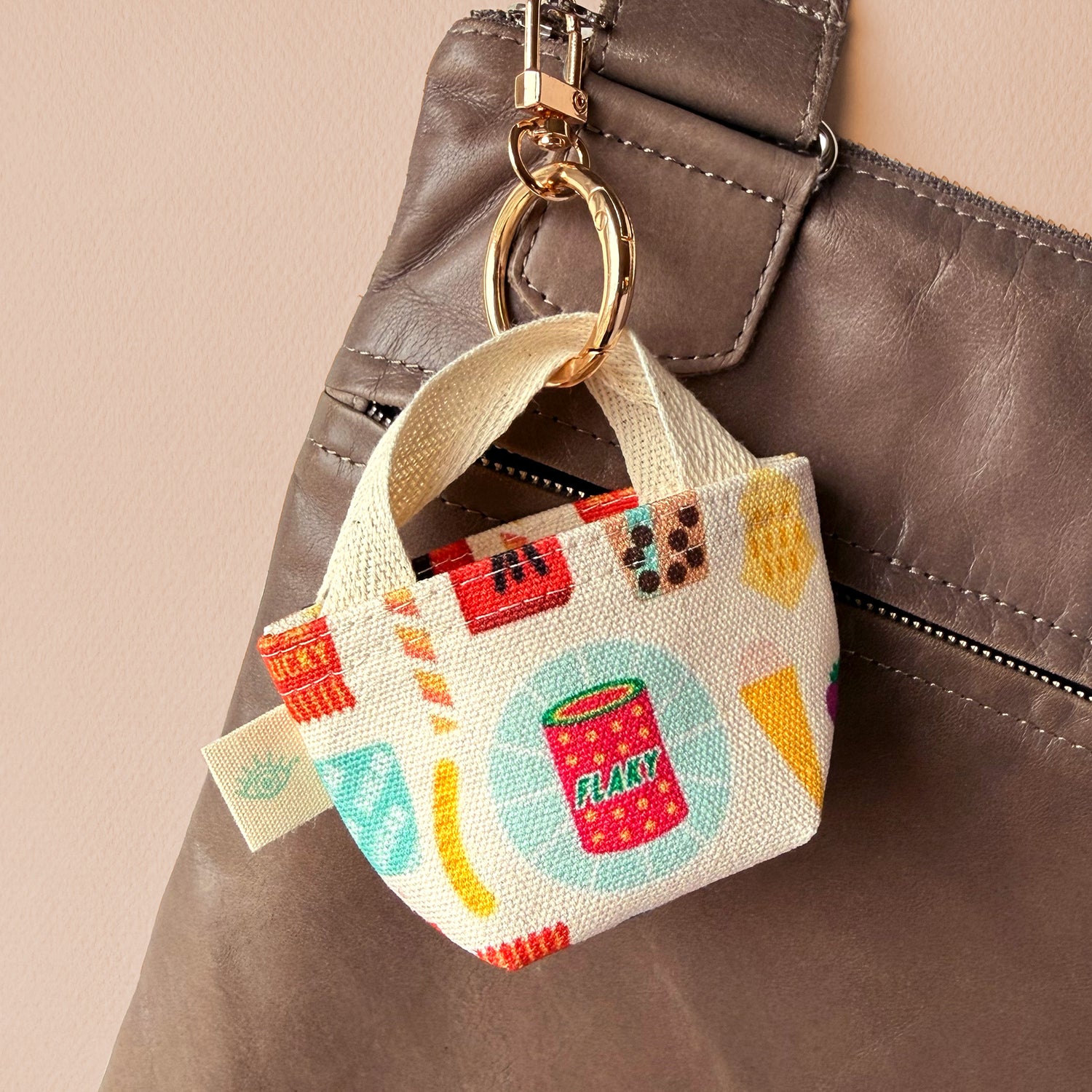 Sweets + snacks mini tote keychain by I&